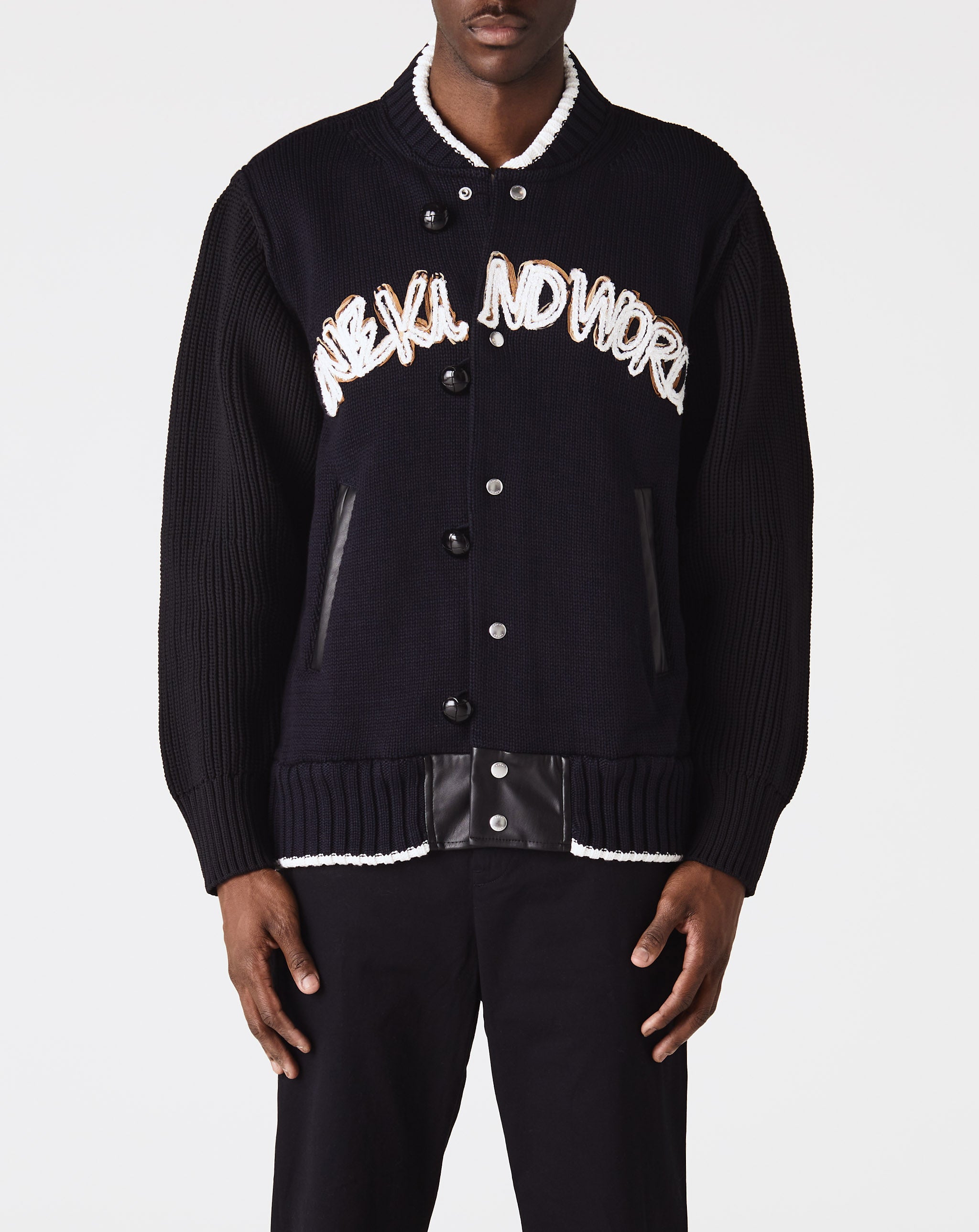 Eric Haze Code Embroidery Knit Blouson