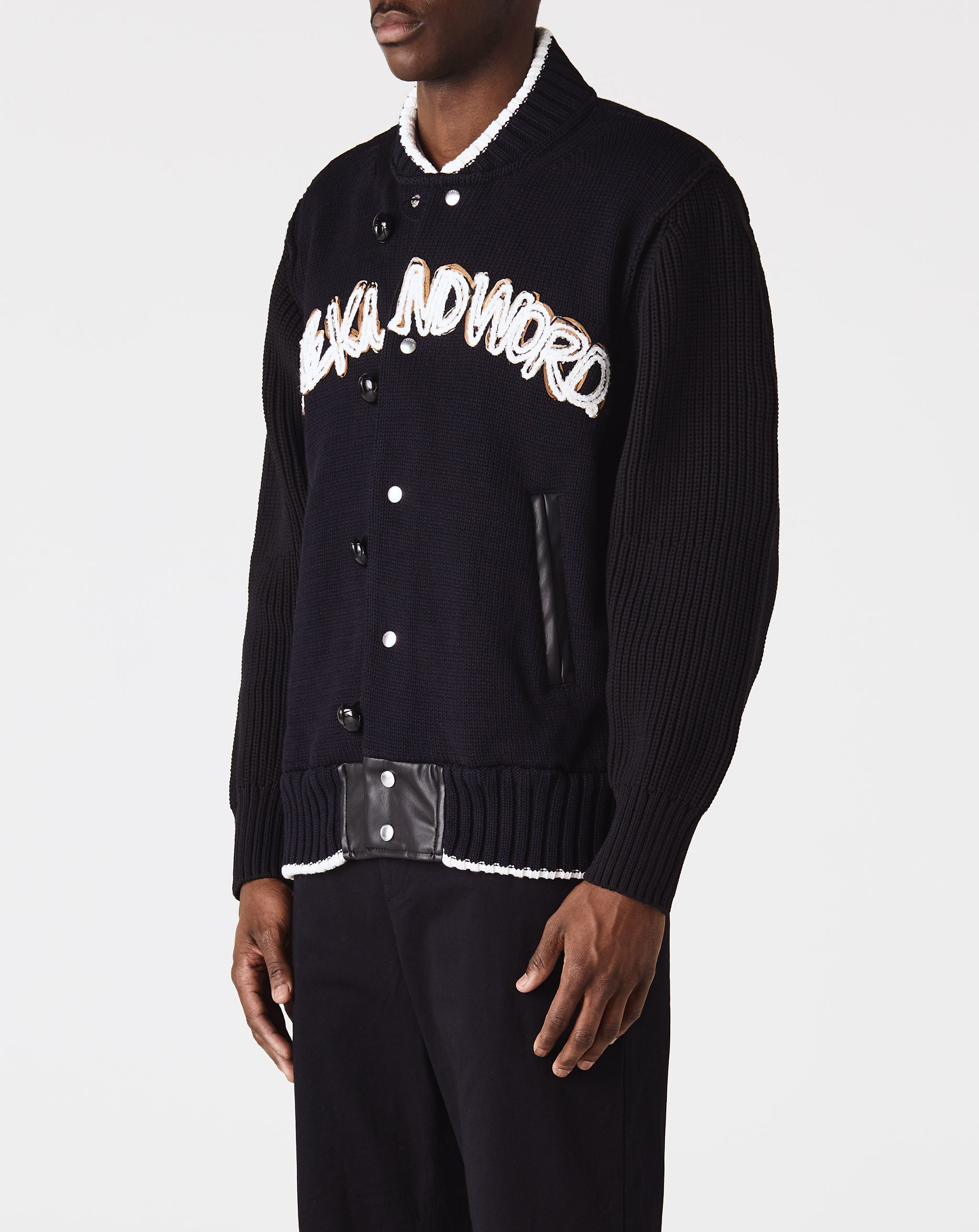 Eric Haze Code Embroidery Knit Blouson