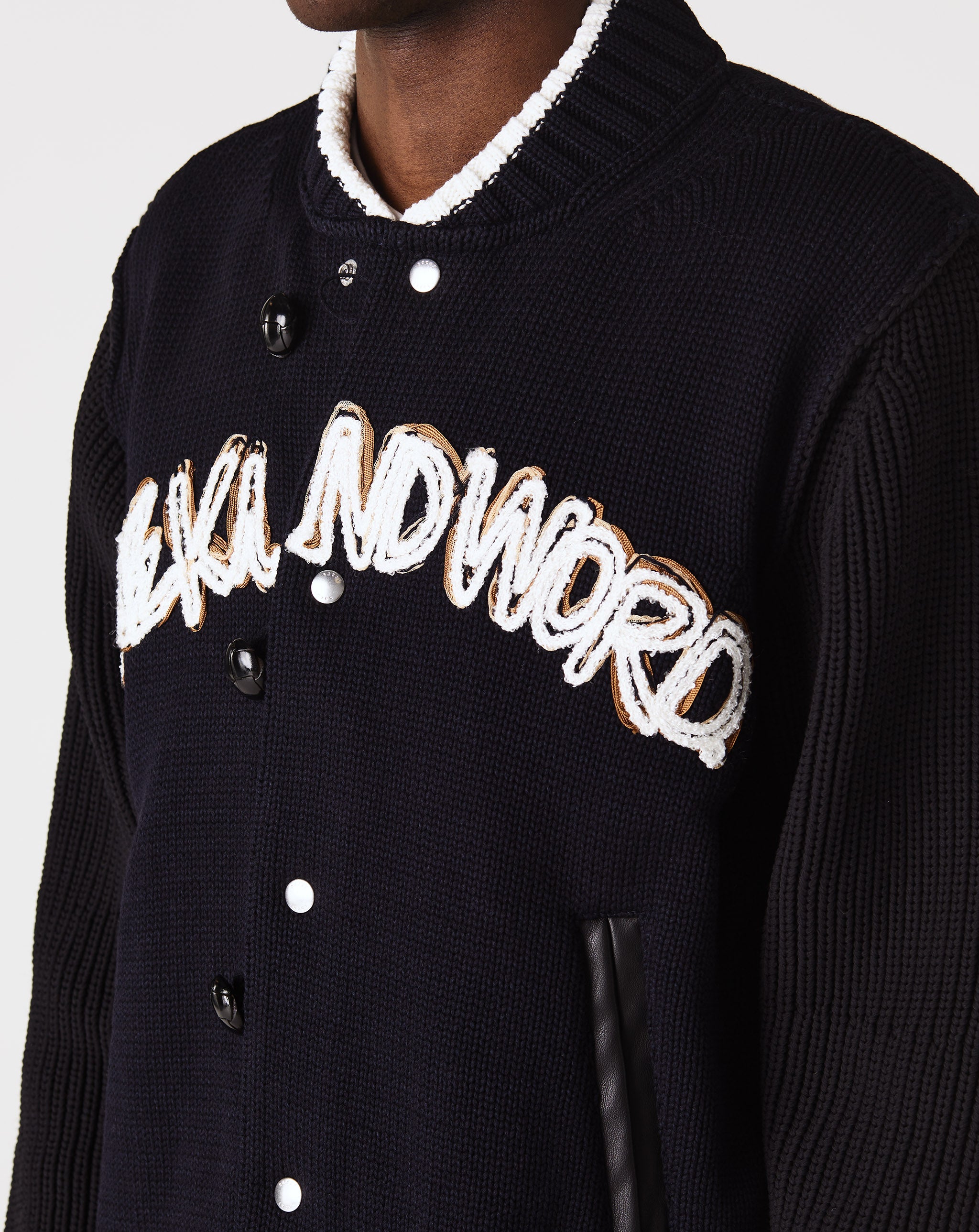 Eric Haze Code Embroidery Knit Blouson