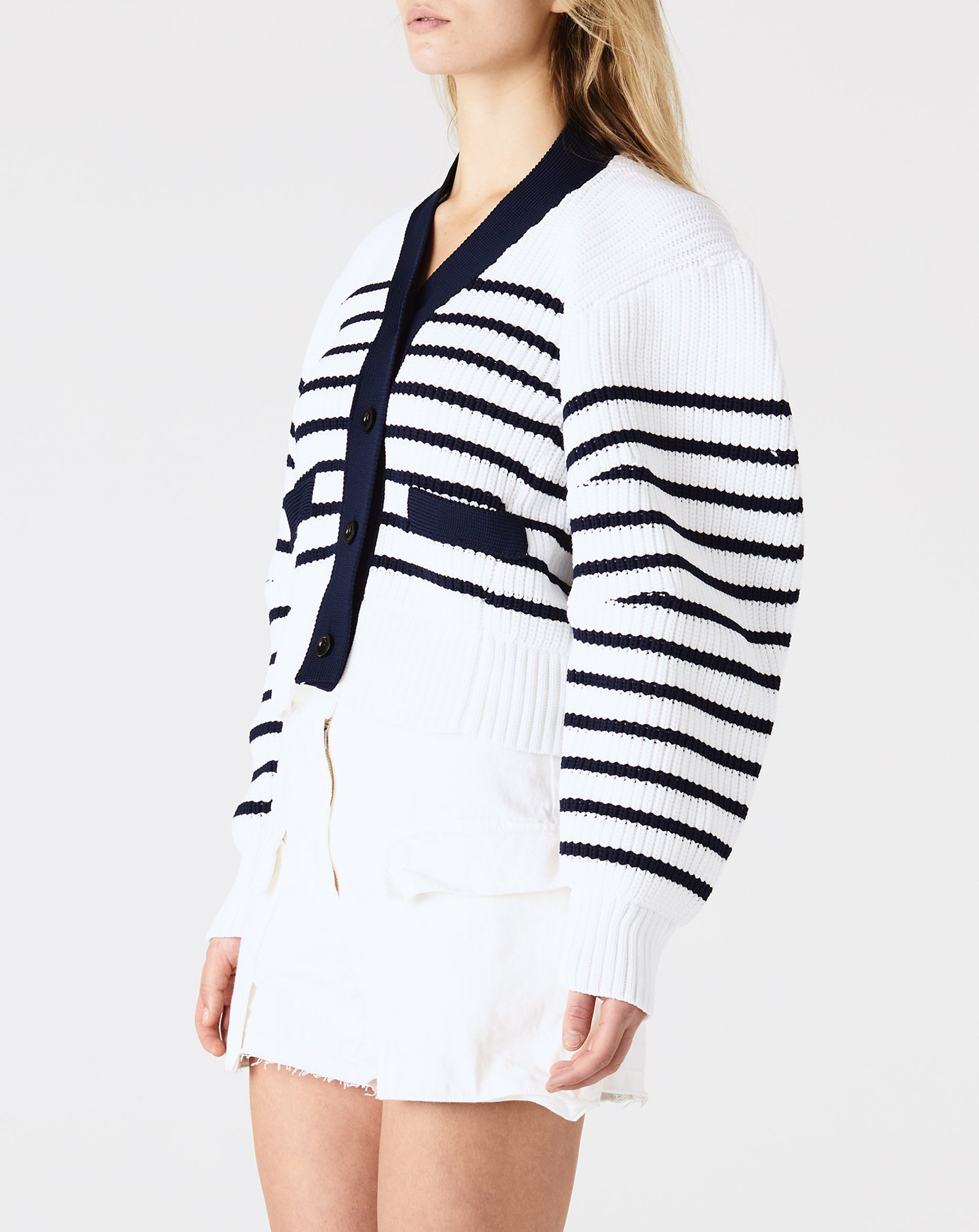Horizontal Stripe Knit Cardigan