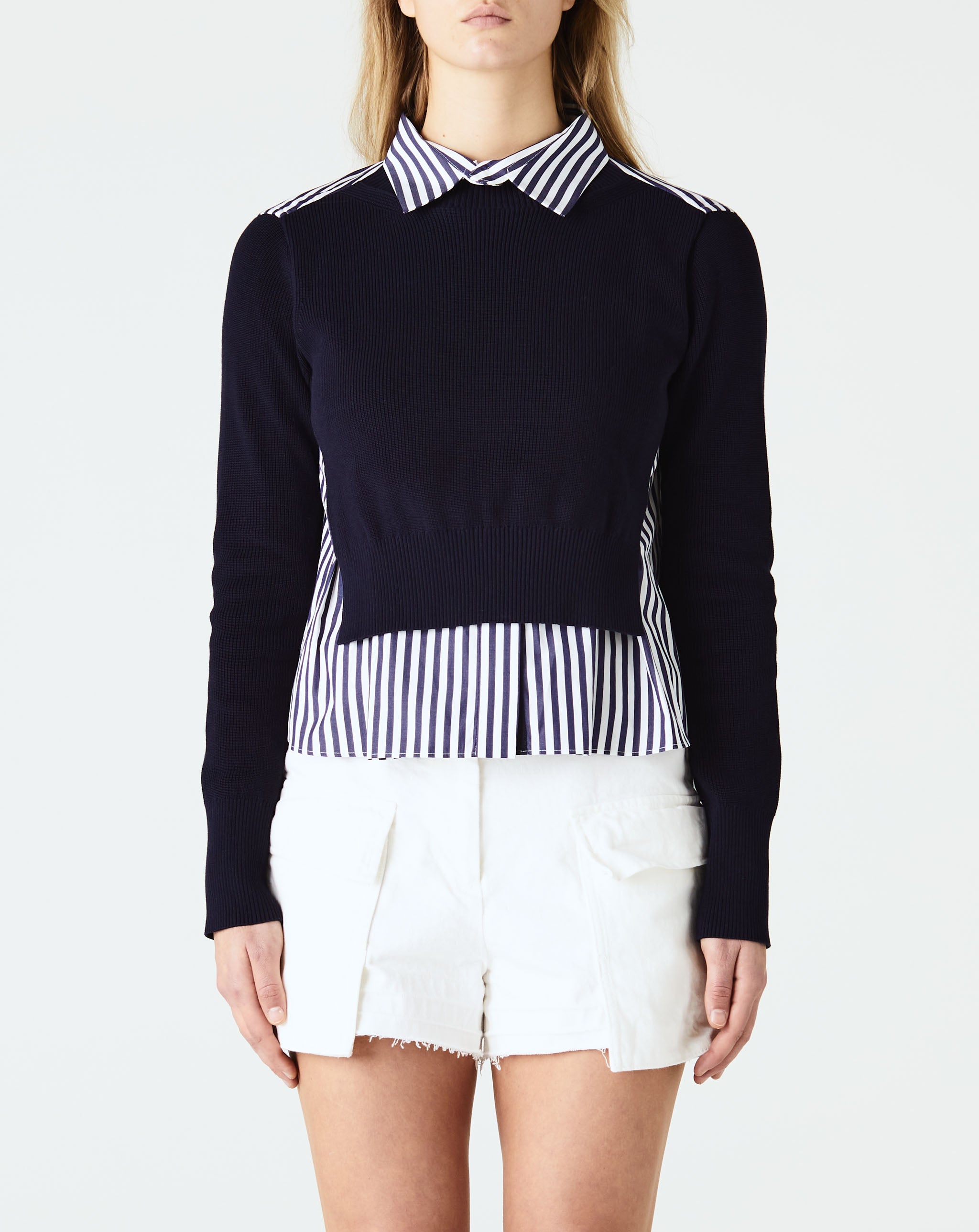 Cotton Poplin Knit Pullover