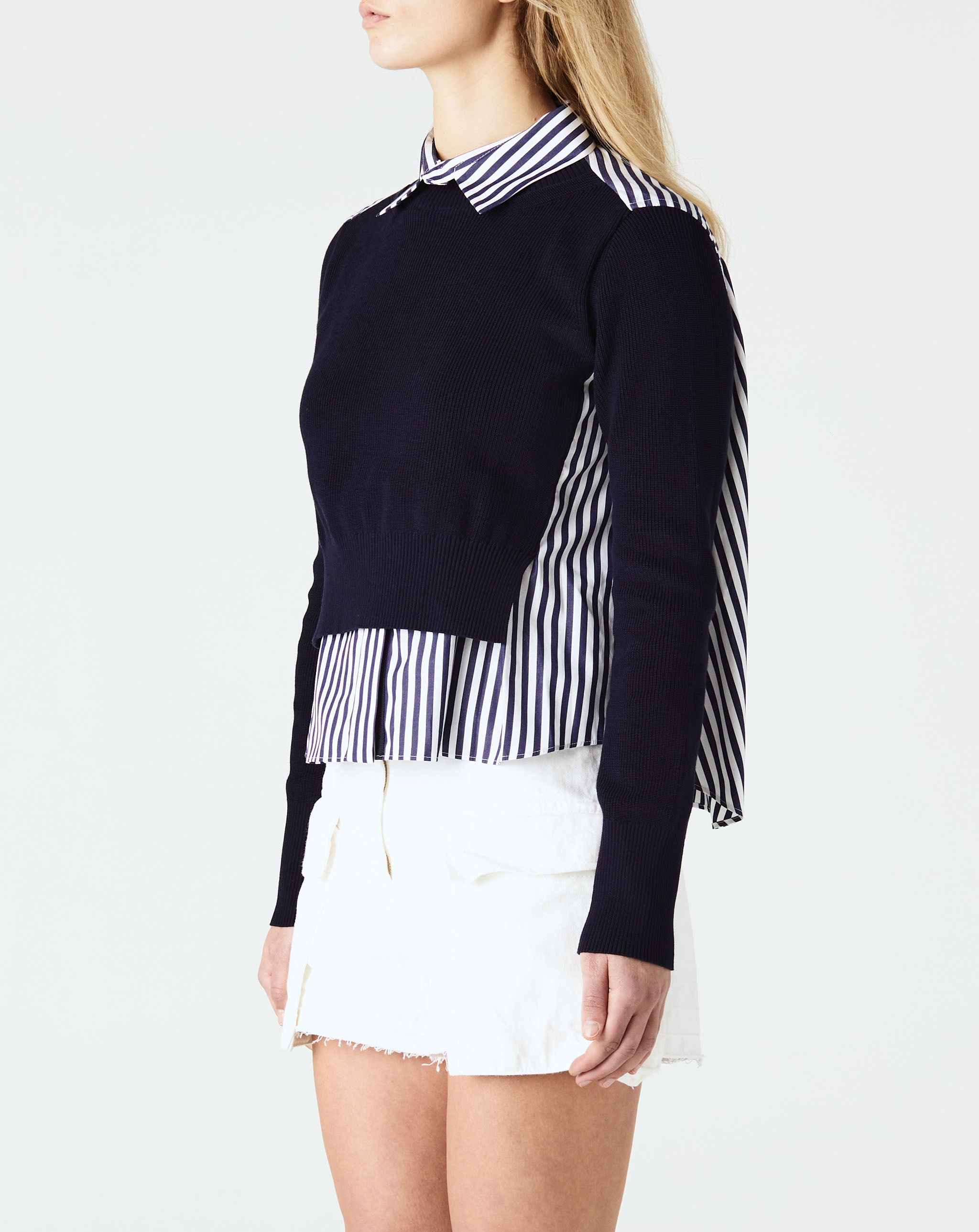 Cotton Poplin Knit Pullover