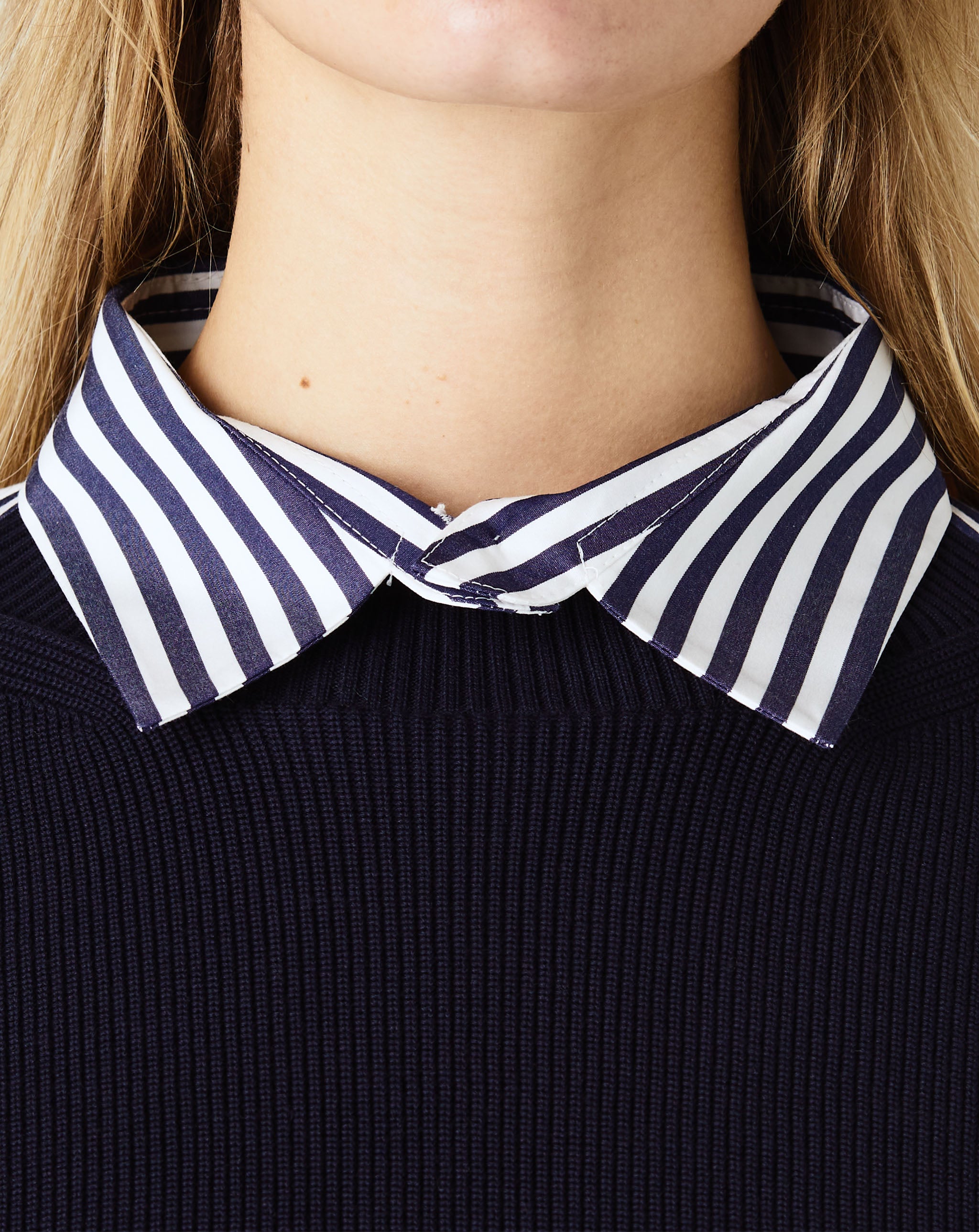 Cotton Poplin Knit Pullover