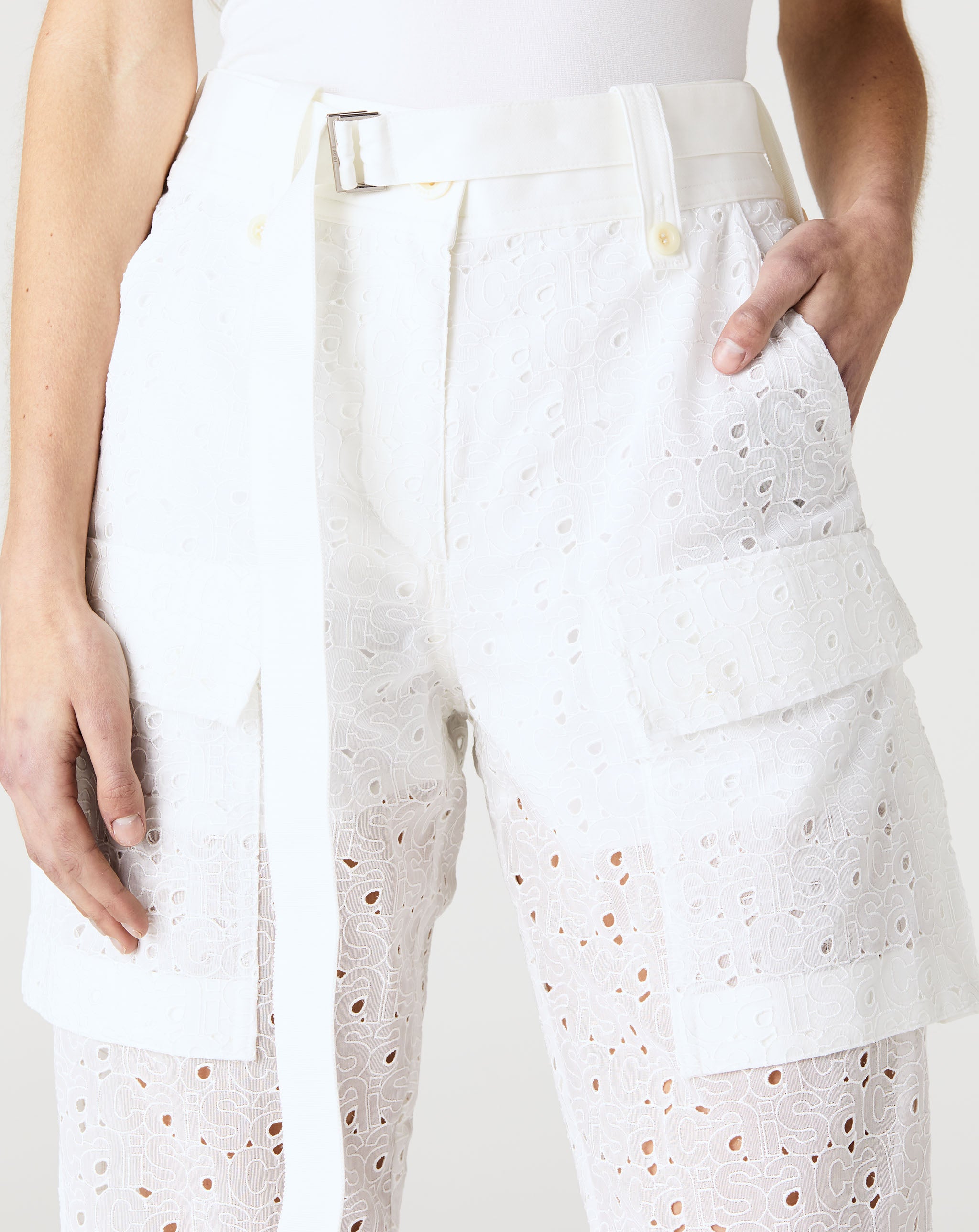 Sacai Embroidery Lace Pants