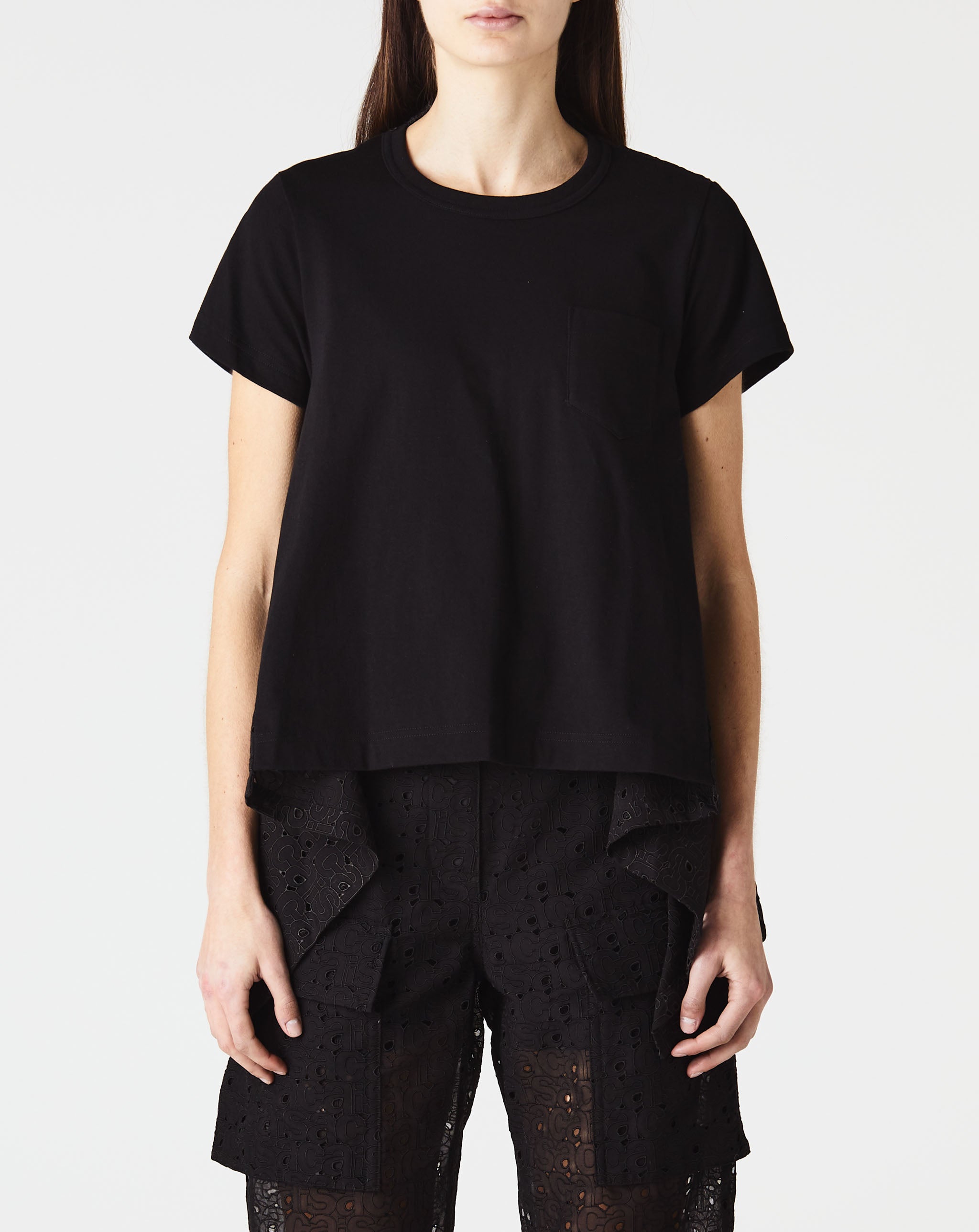 Sacai Embroidery Lace Cotton Jersey T-Shirt