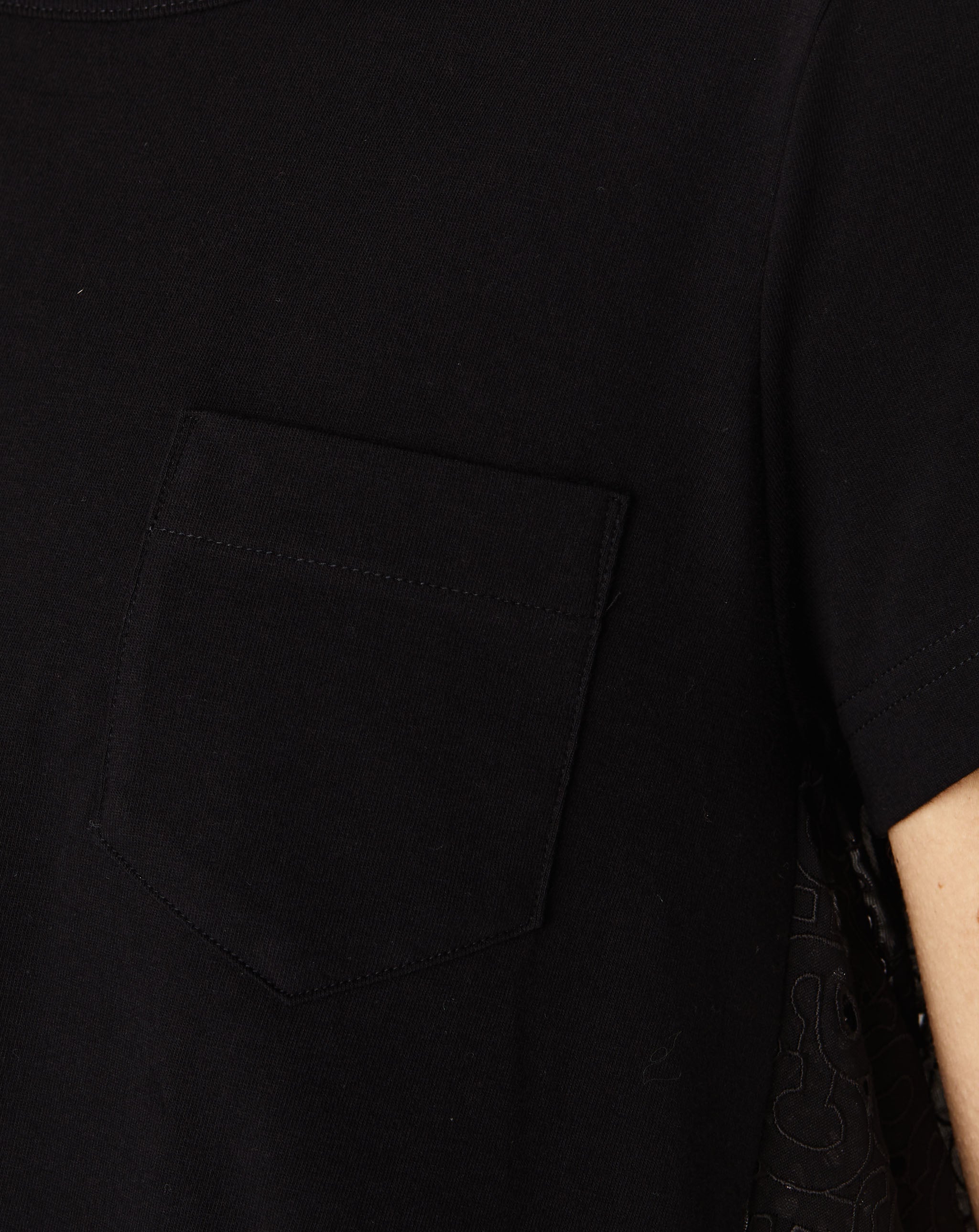 Sacai Embroidery Lace Cotton Jersey T-Shirt