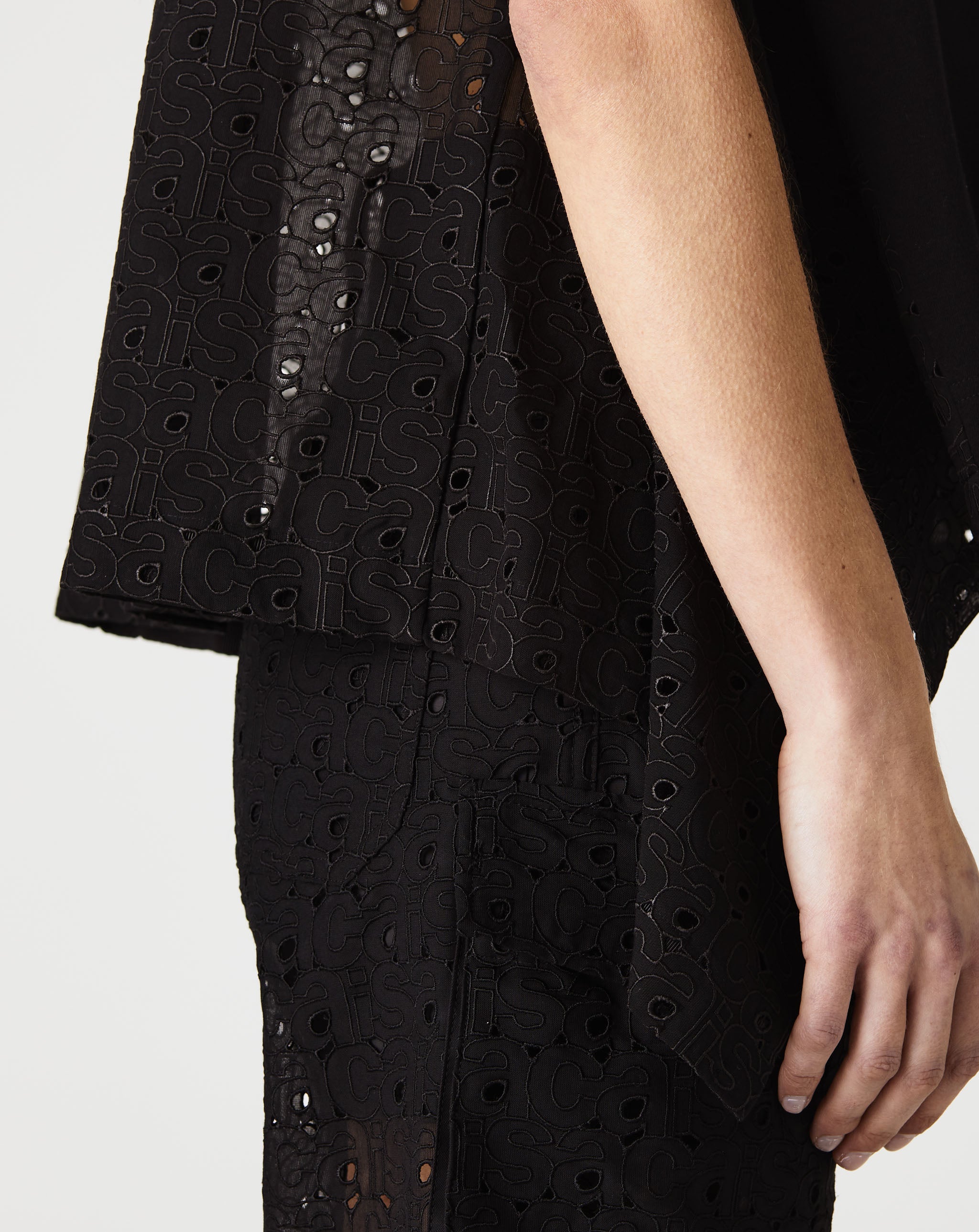 Sacai Embroidery Lace Cotton Jersey T-Shirt