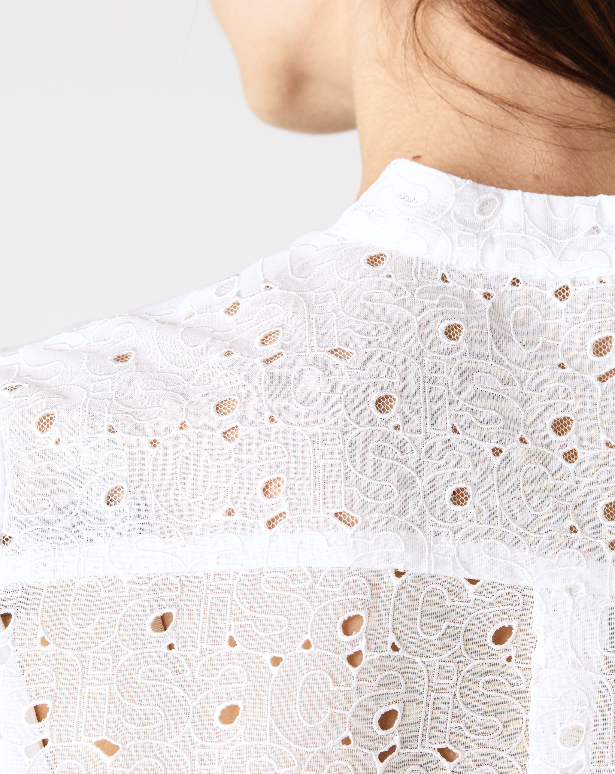 Sacai Embroidery Lace Cotton Jersey T-Shirt