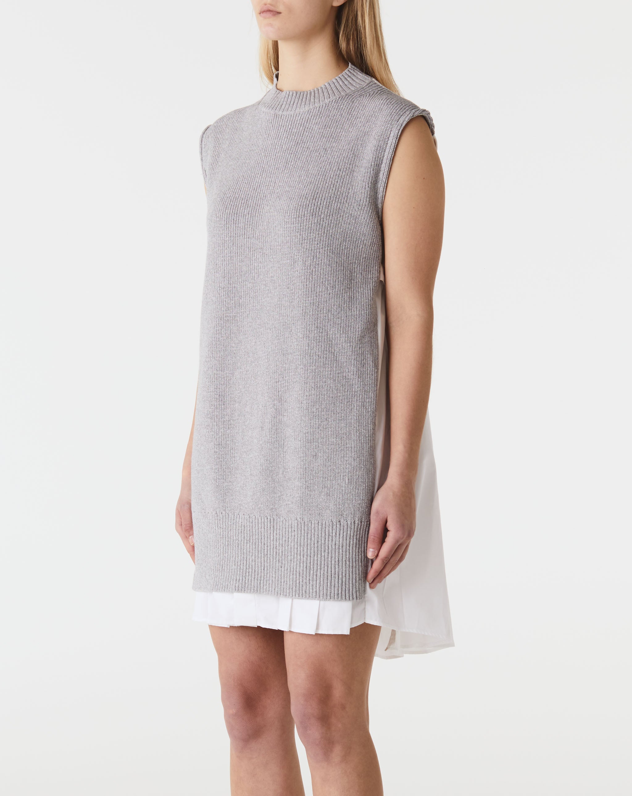 Cotton Poplin X Cotton Knit Dress