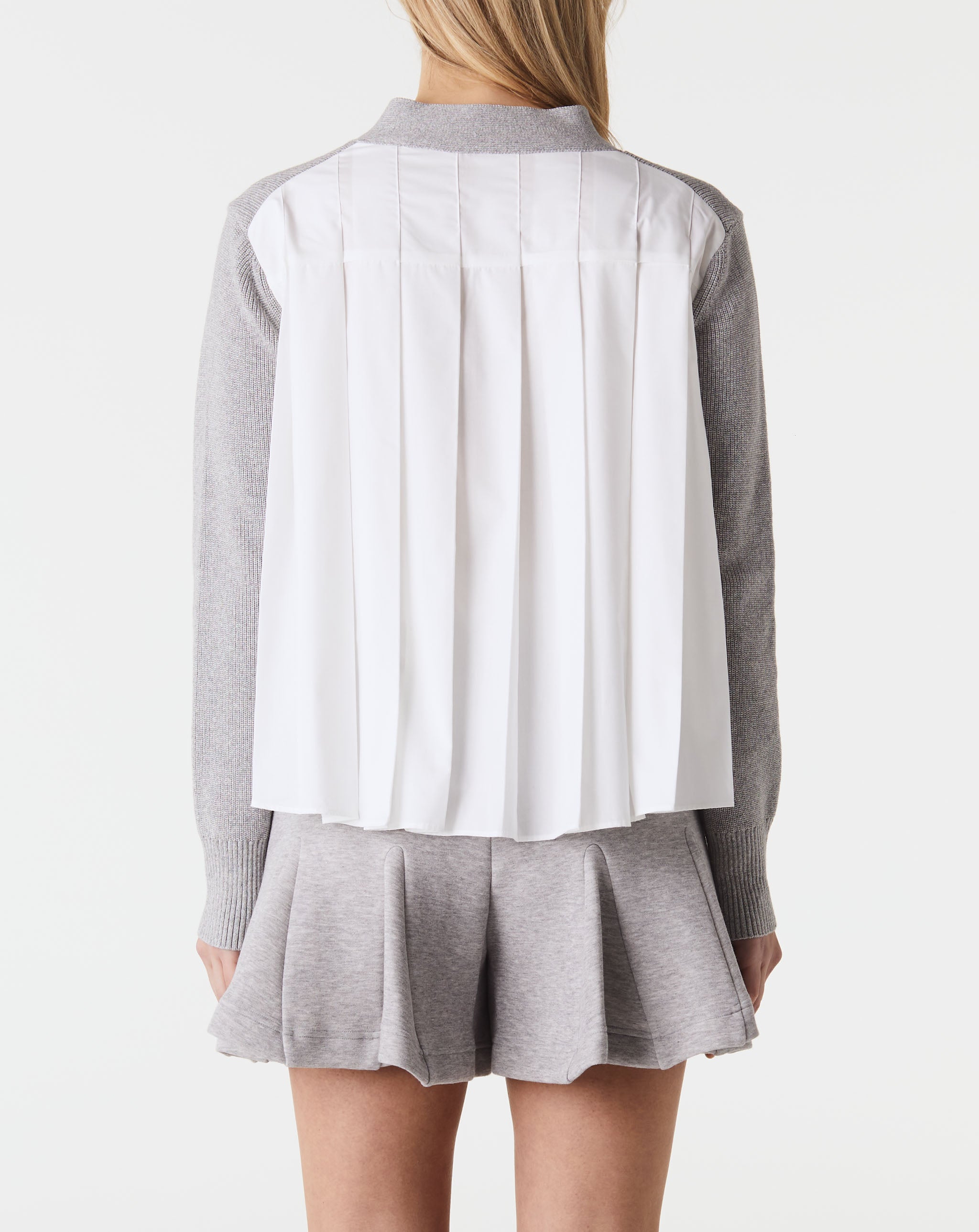 Cotton Poplin X Cotton Knit Cardigan