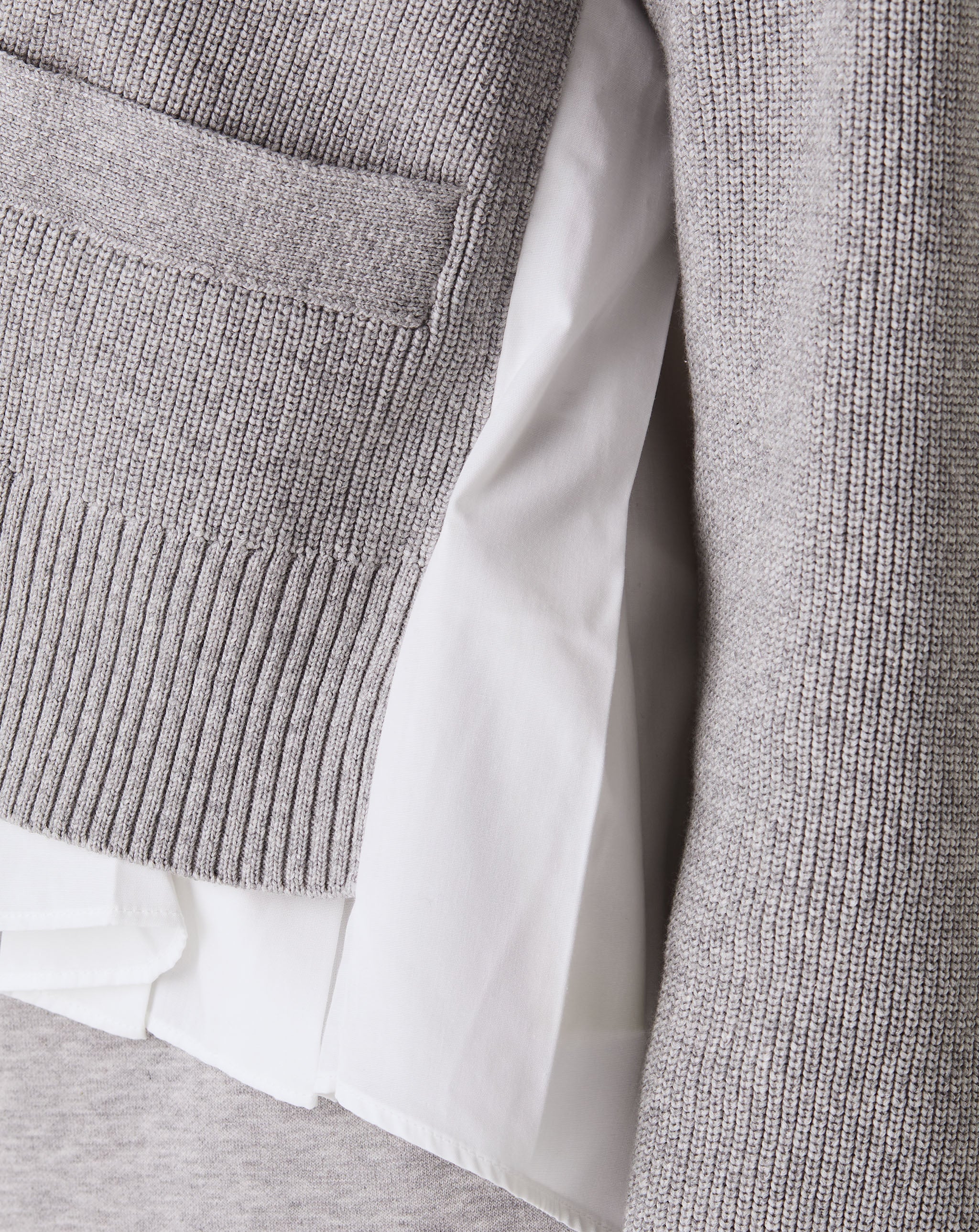 Cotton Poplin X Cotton Knit Cardigan