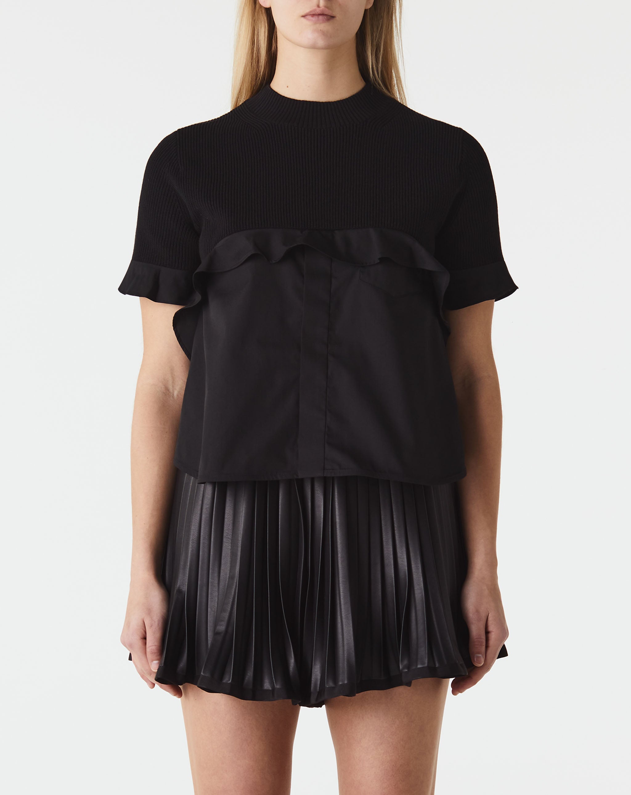 Cotton Poplin X Cotton Knit Pullover