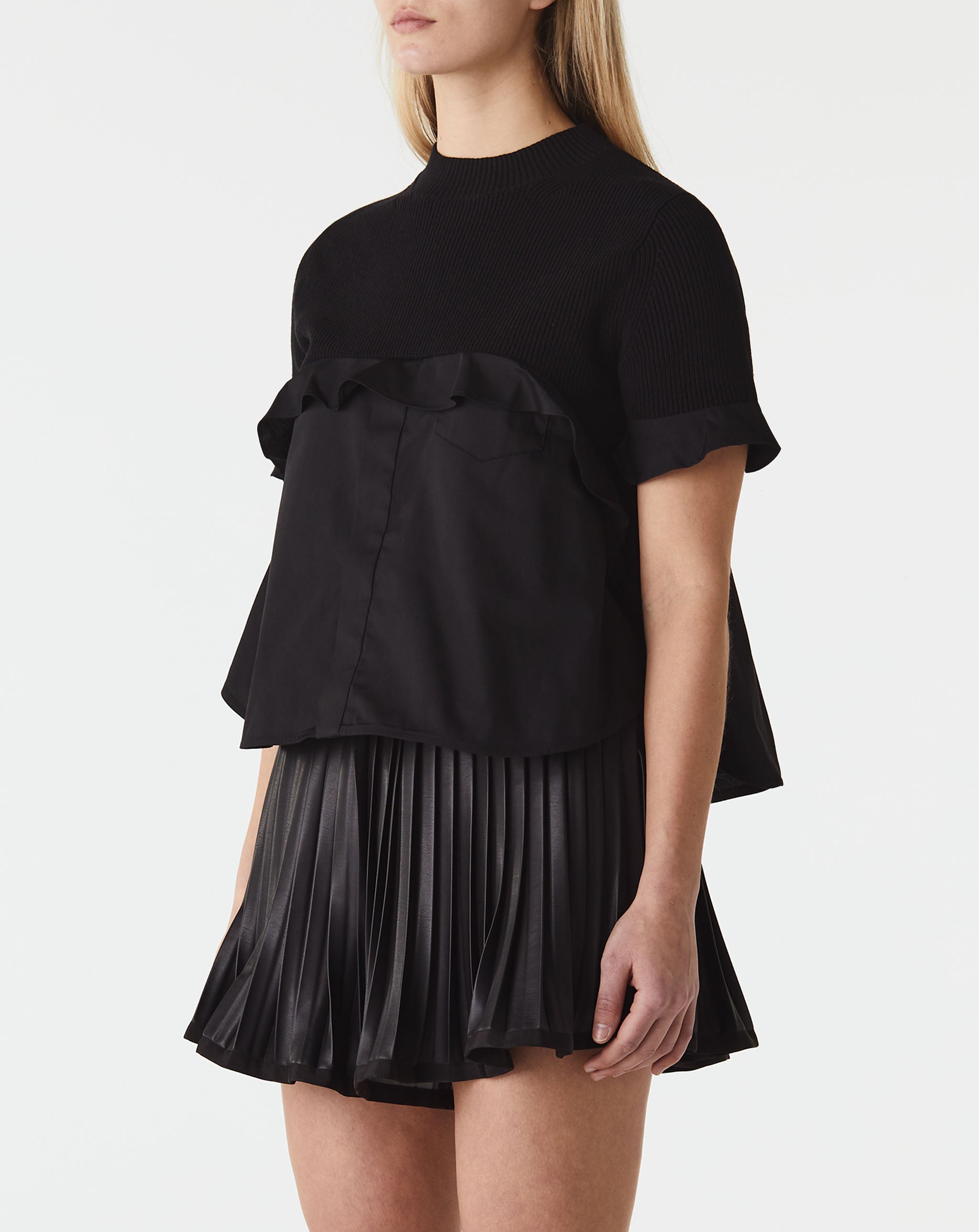 Cotton Poplin X Cotton Knit Pullover