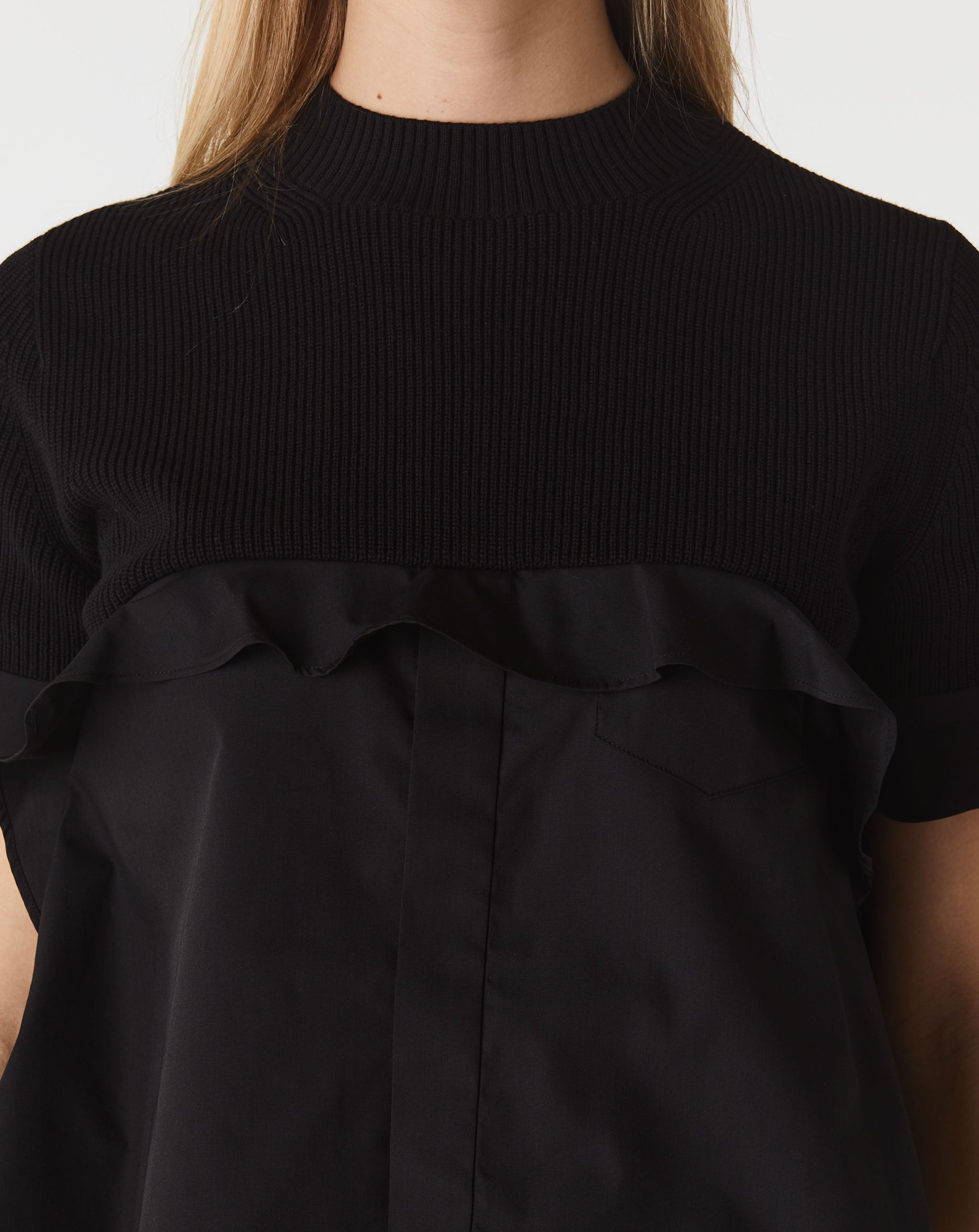 Cotton Poplin X Cotton Knit Pullover