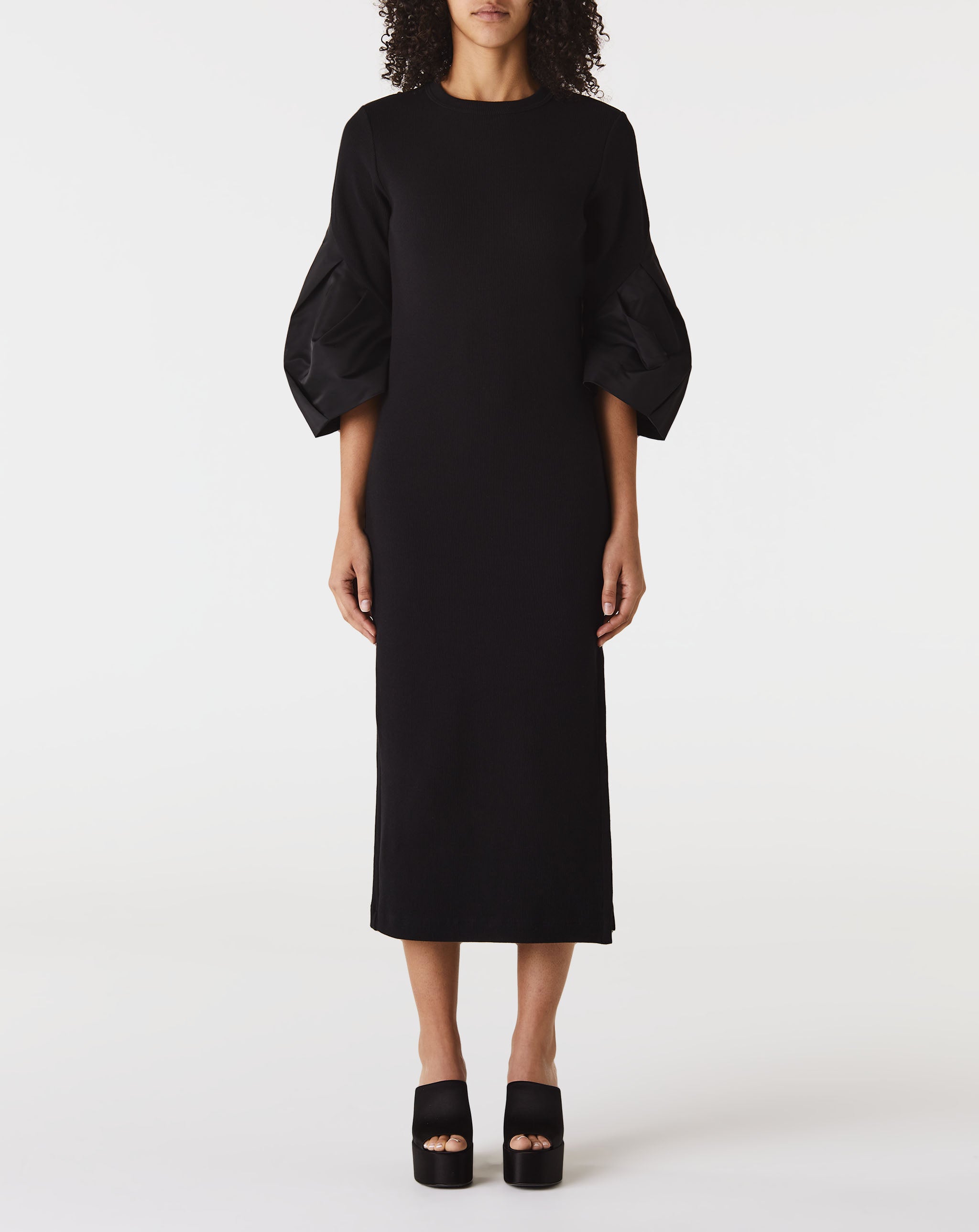 Nylon Twill Mix Cotton Jersey Dress
