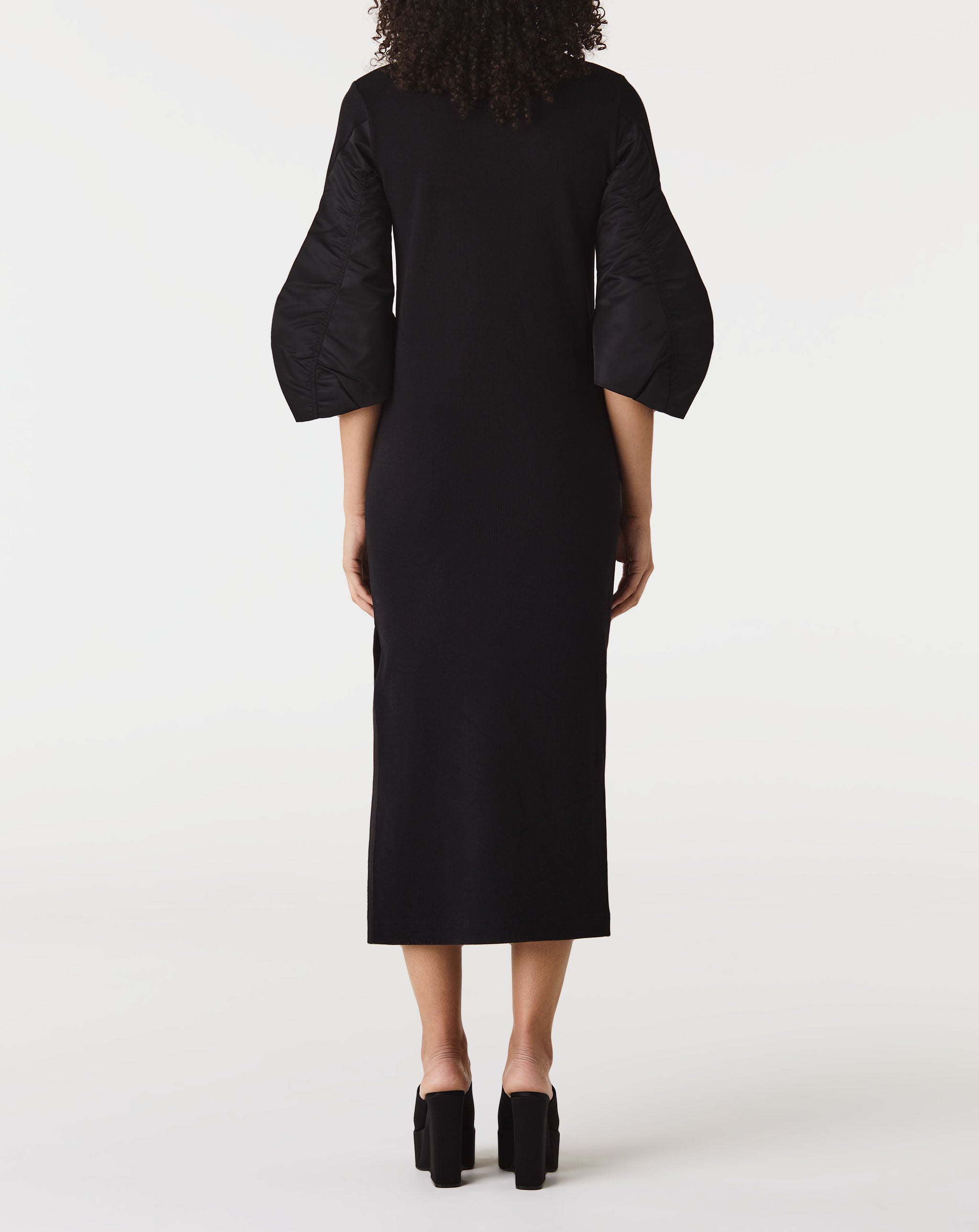 Nylon Twill Mix Cotton Jersey Dress
