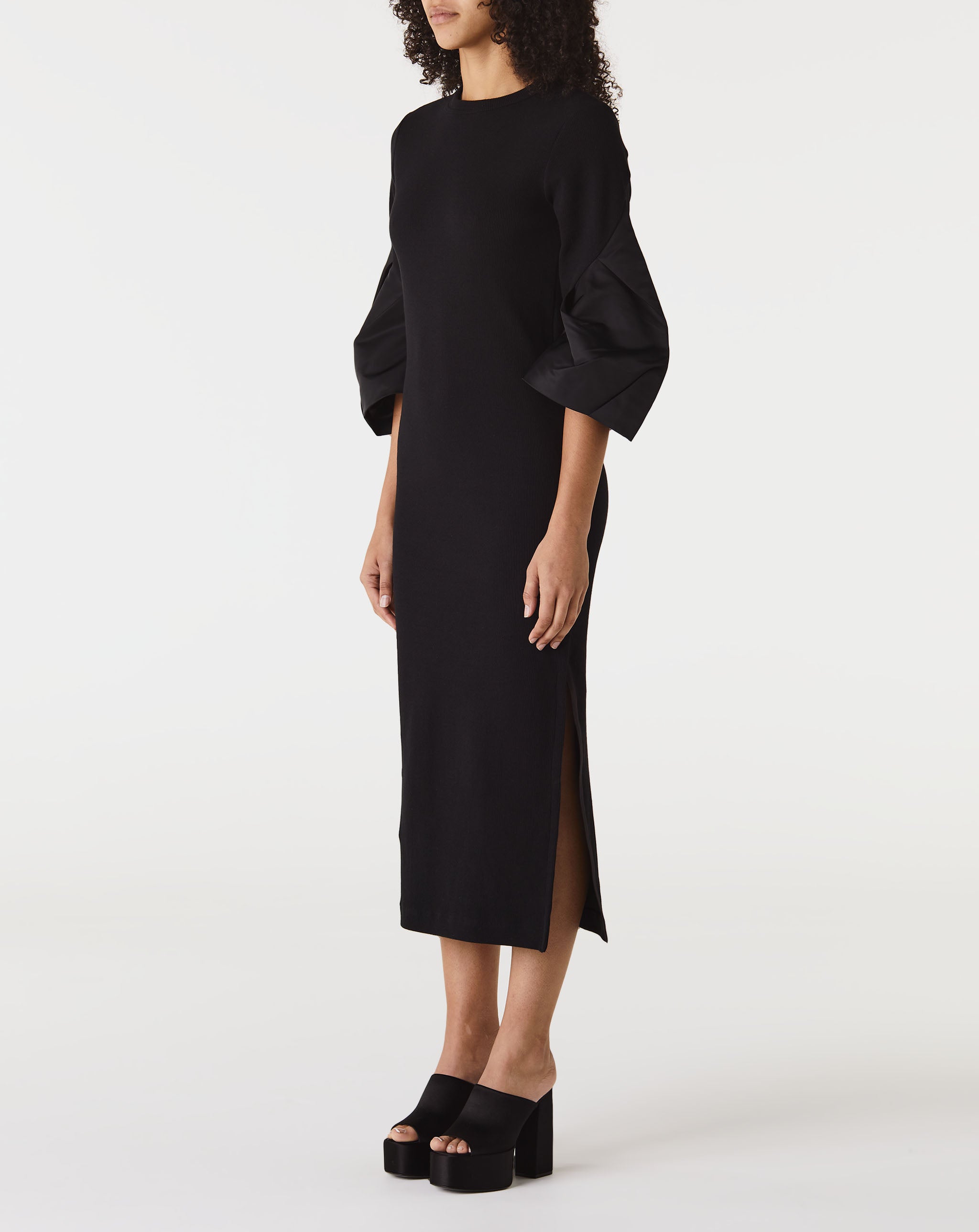 Nylon Twill Mix Cotton Jersey Dress