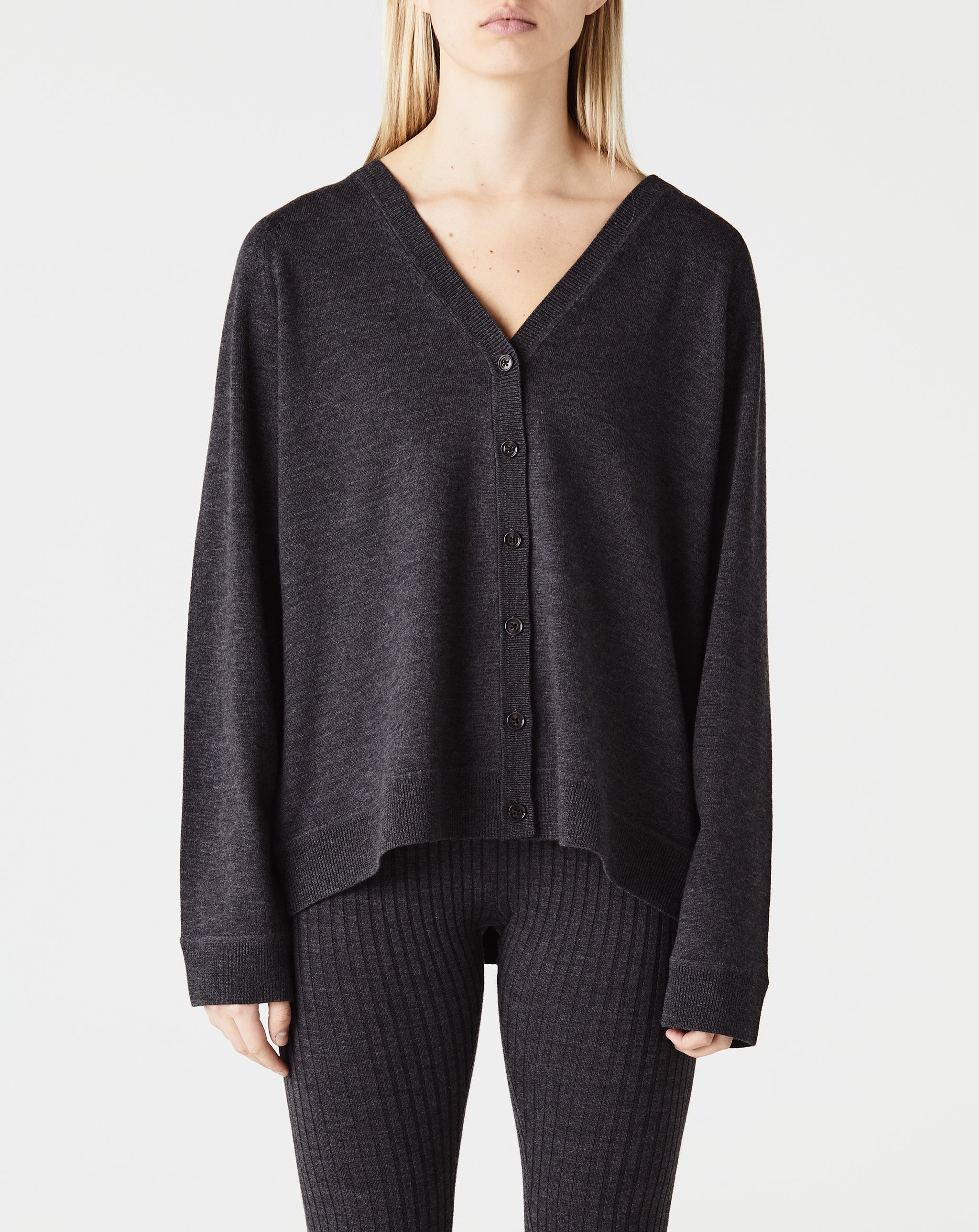 Raglan-Sleeve Wool Cardigan