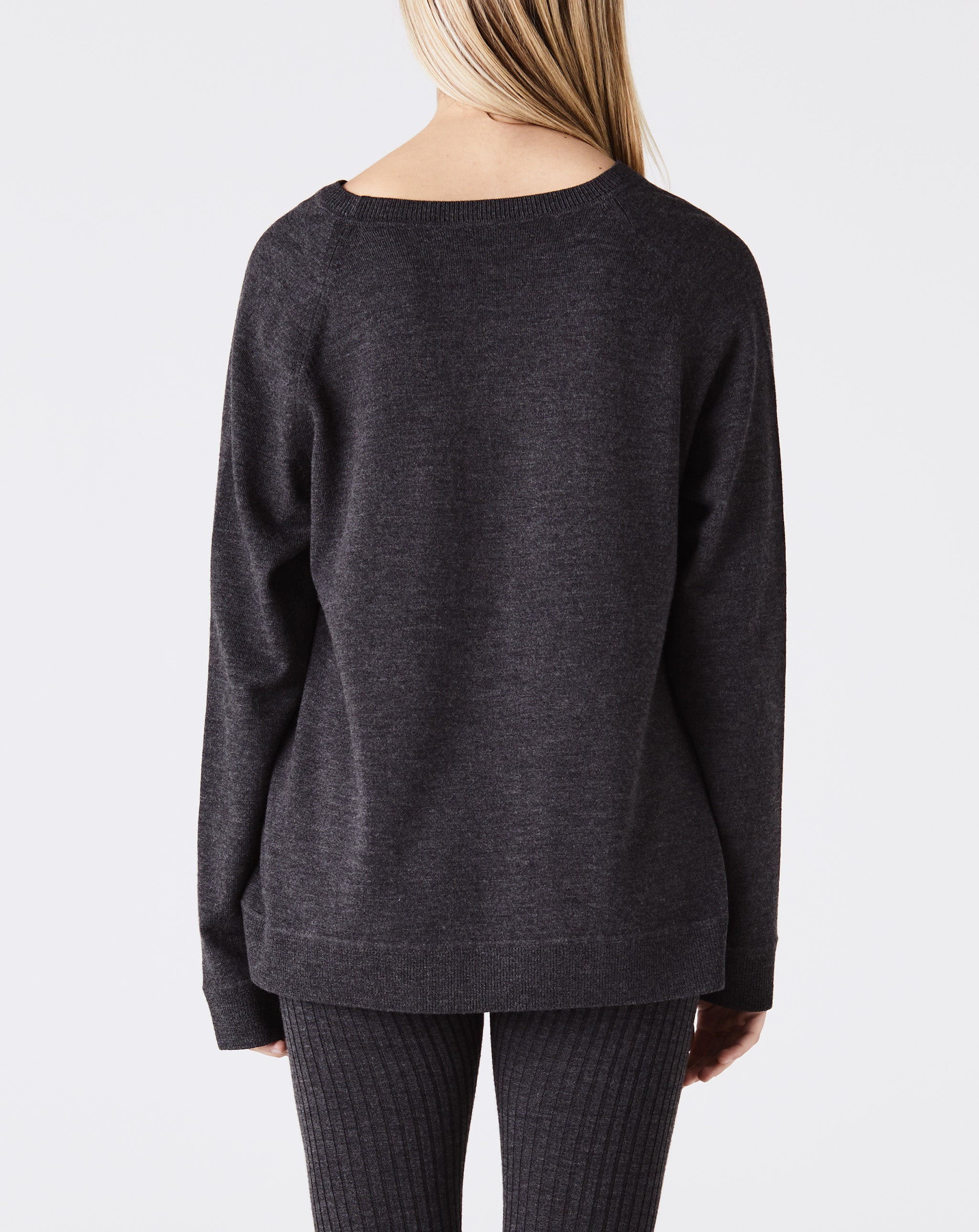 Raglan-Sleeve Wool Cardigan