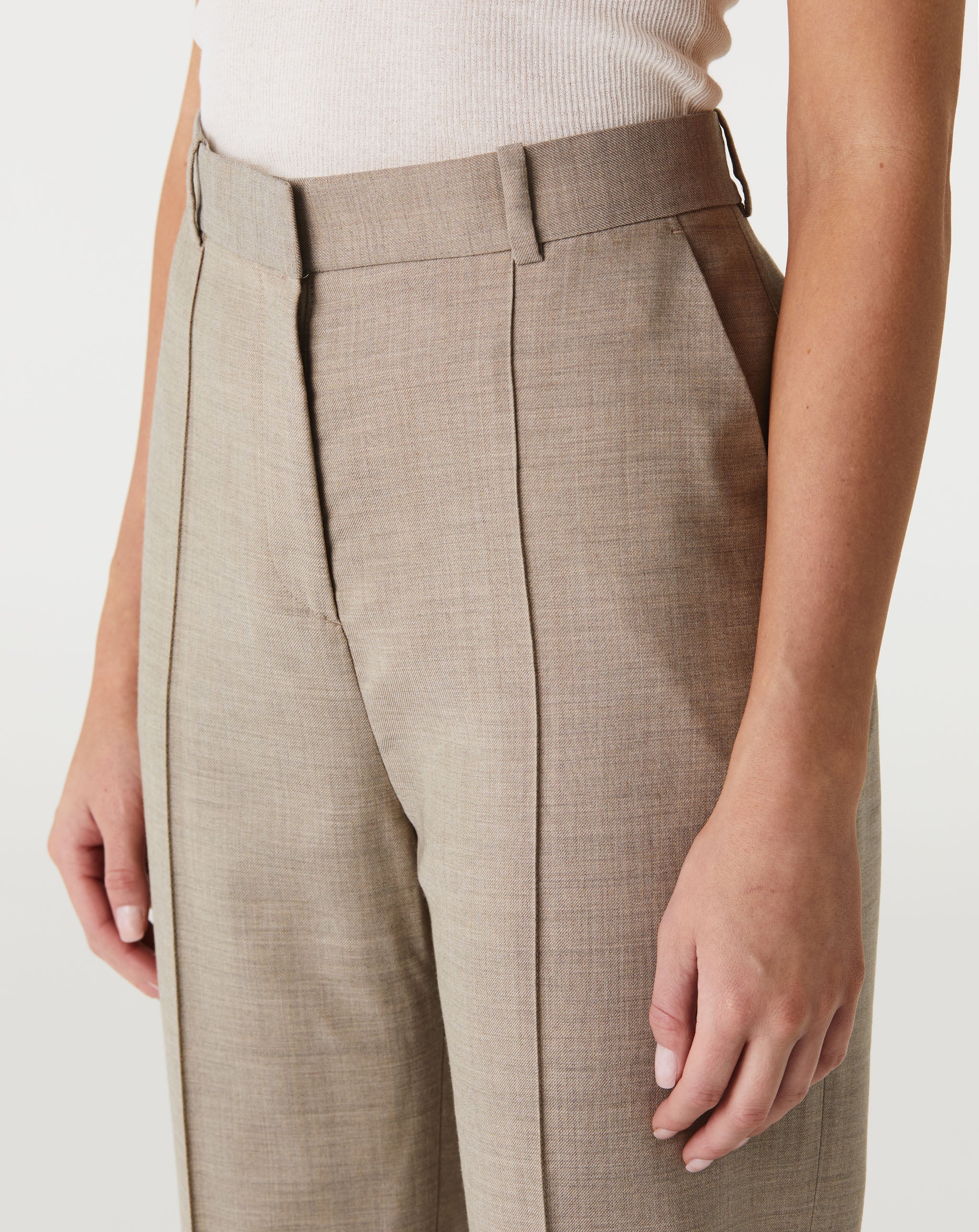 Sewn Pleat Wool Trousers