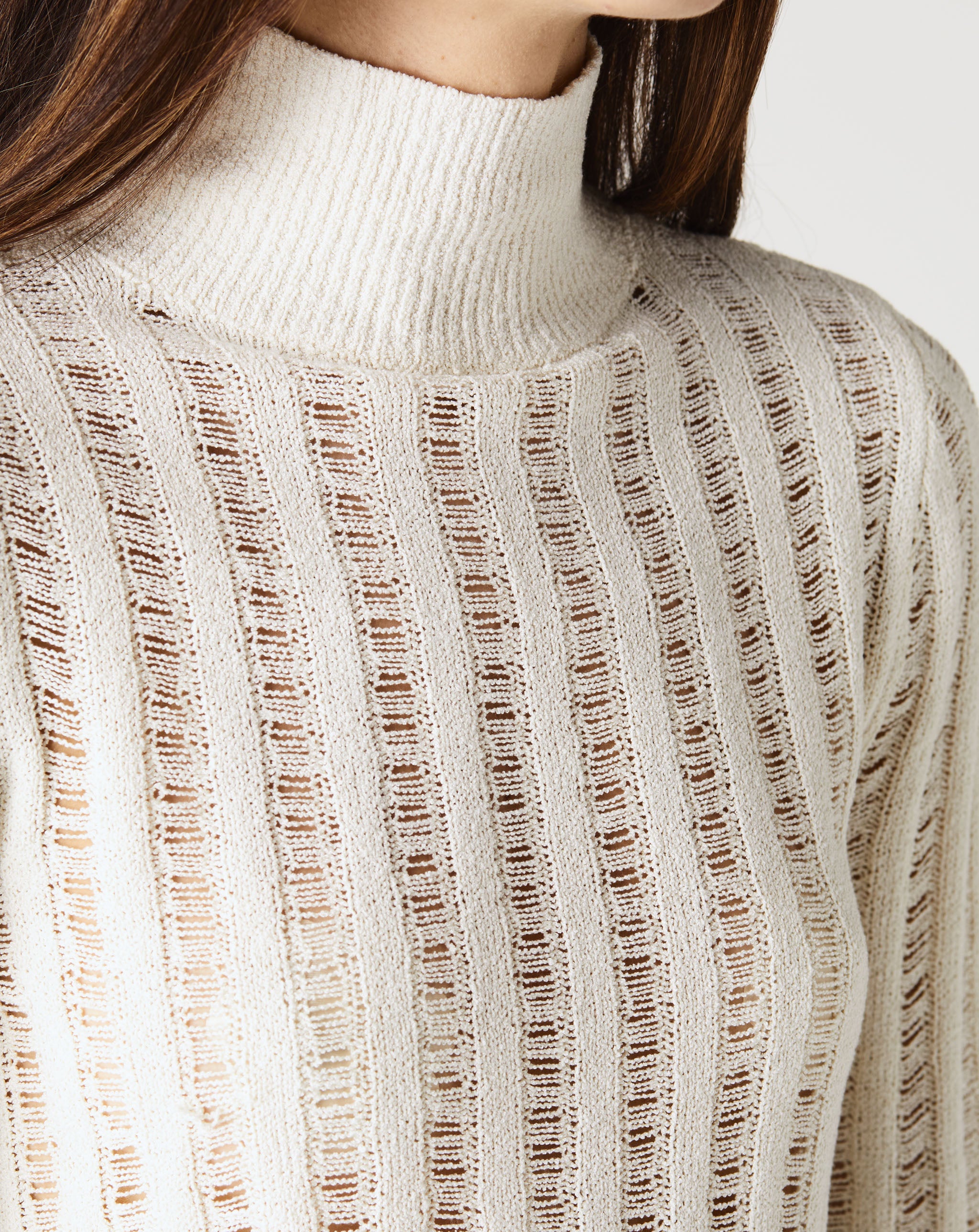 Distressed Silk Turtleneck