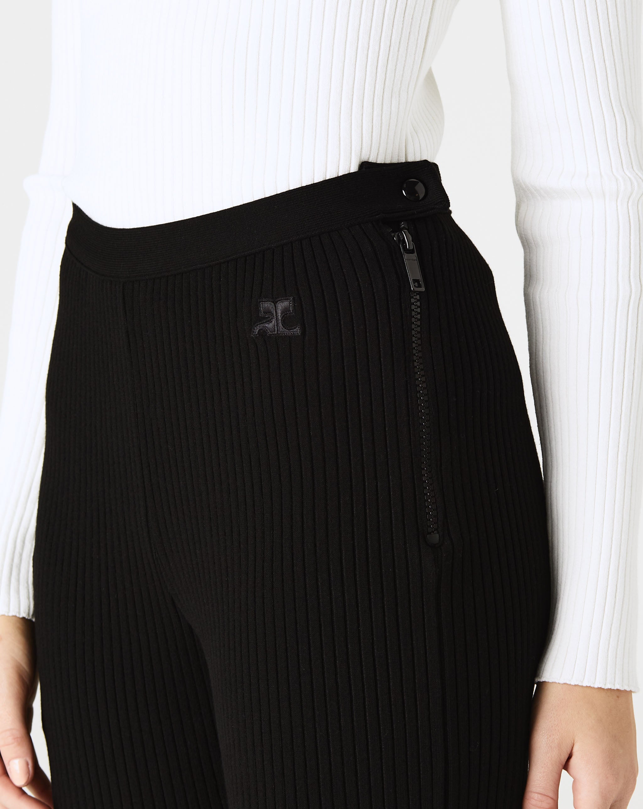Rib Knit Flare Pants