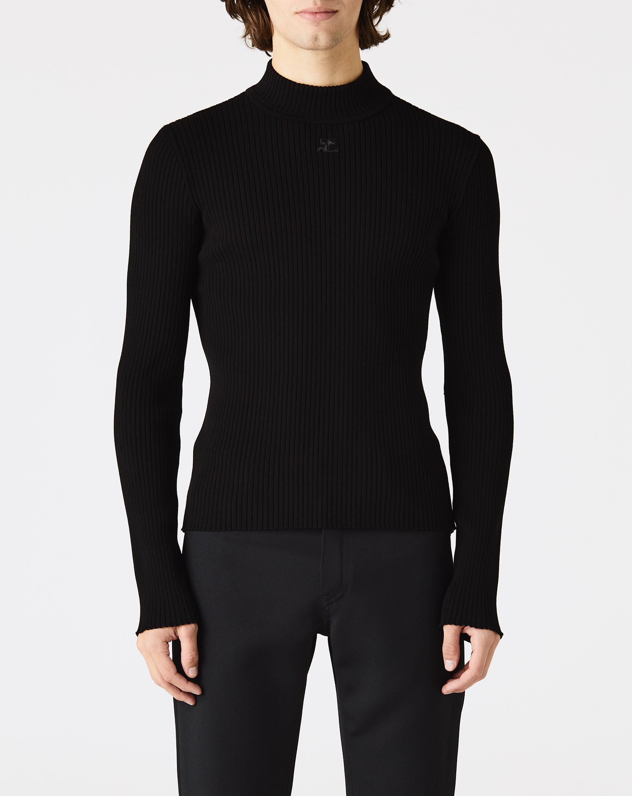 Rib Knit High Collar Sweater