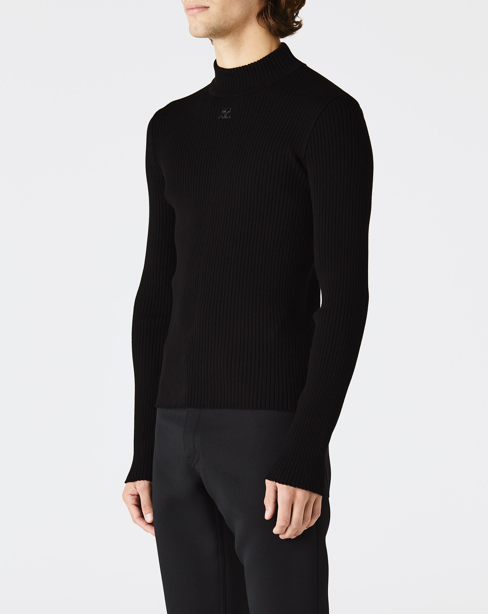 Rib Knit High Collar Sweater