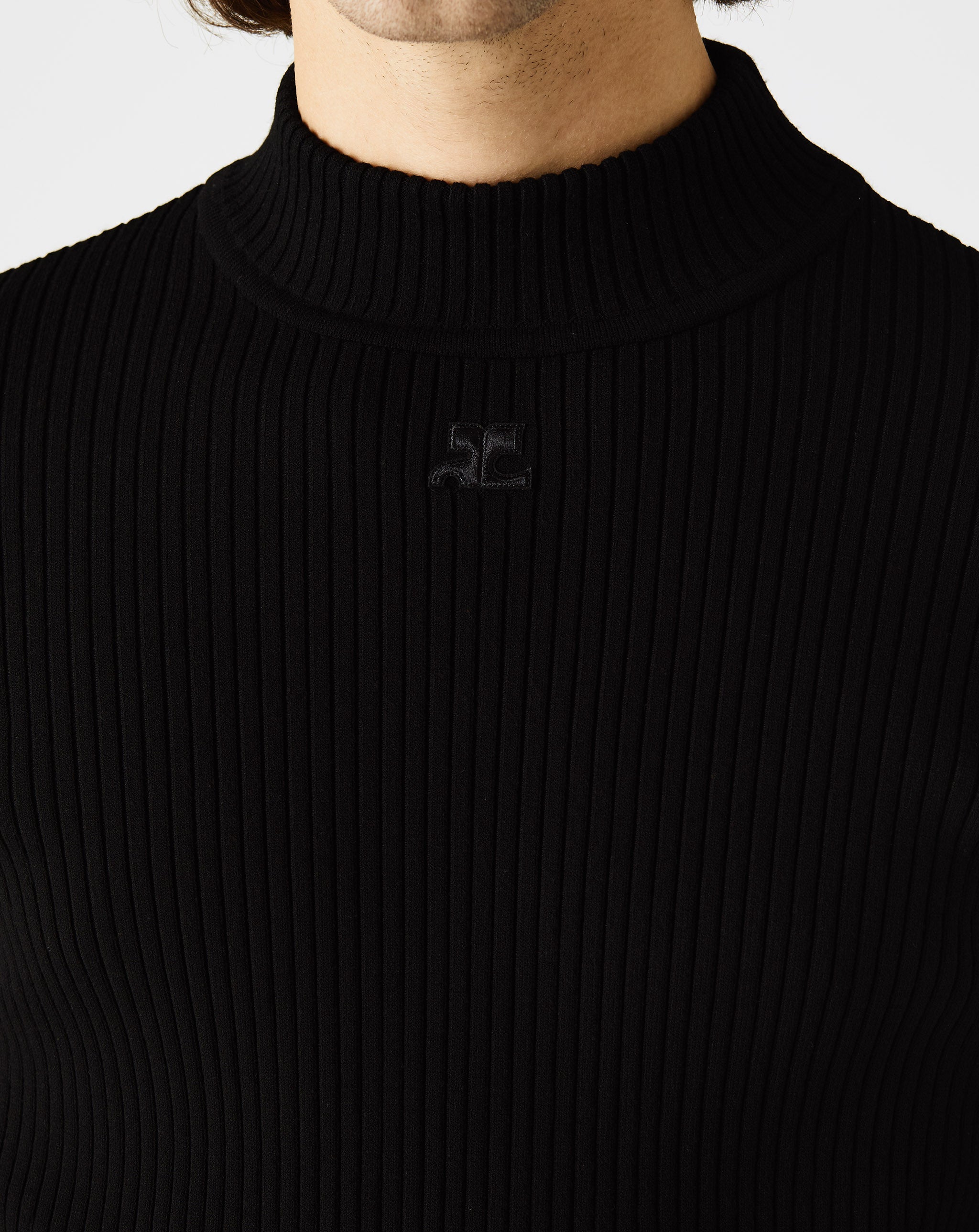 Rib Knit High Collar Sweater
