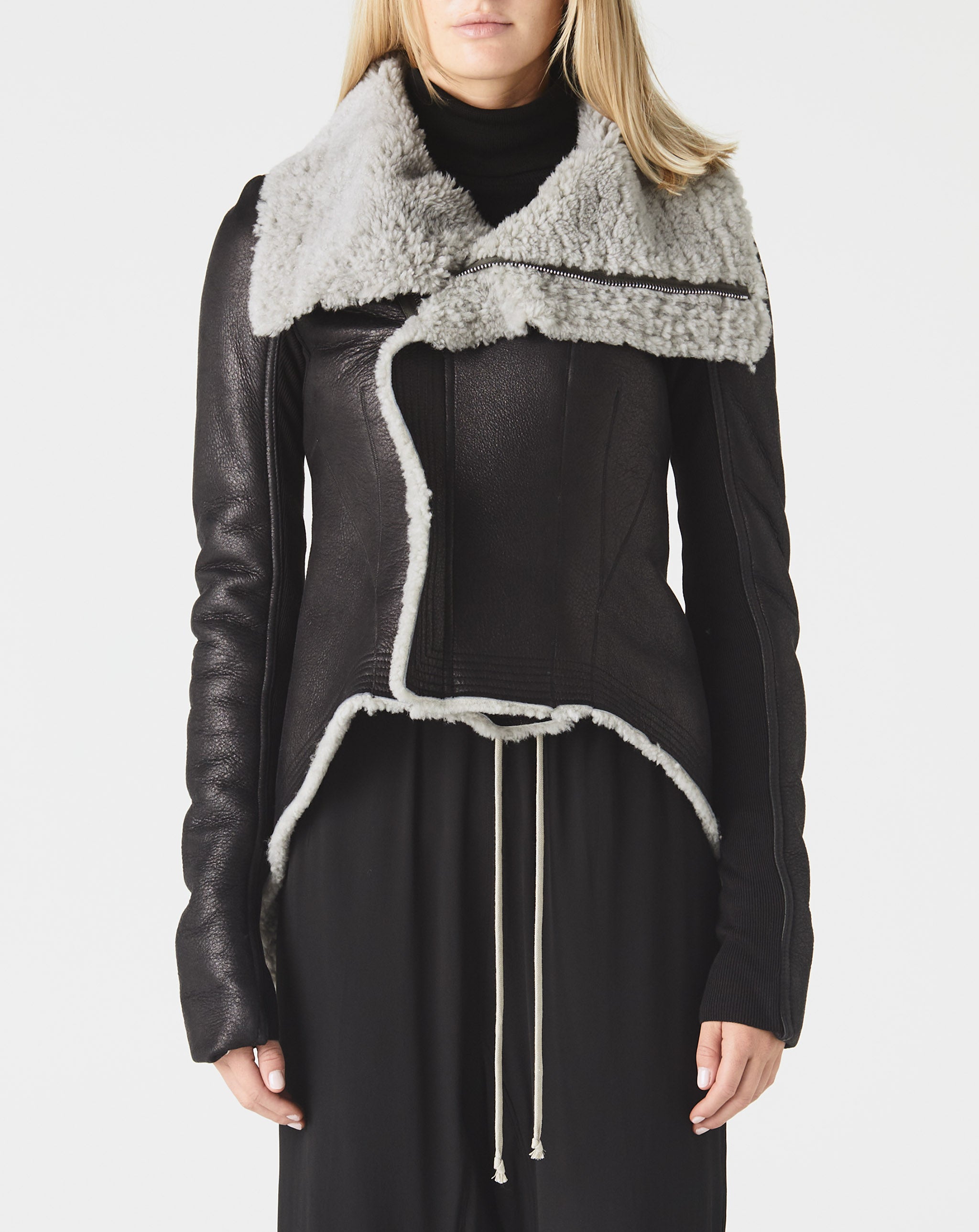 Shearling Peplum Jacket