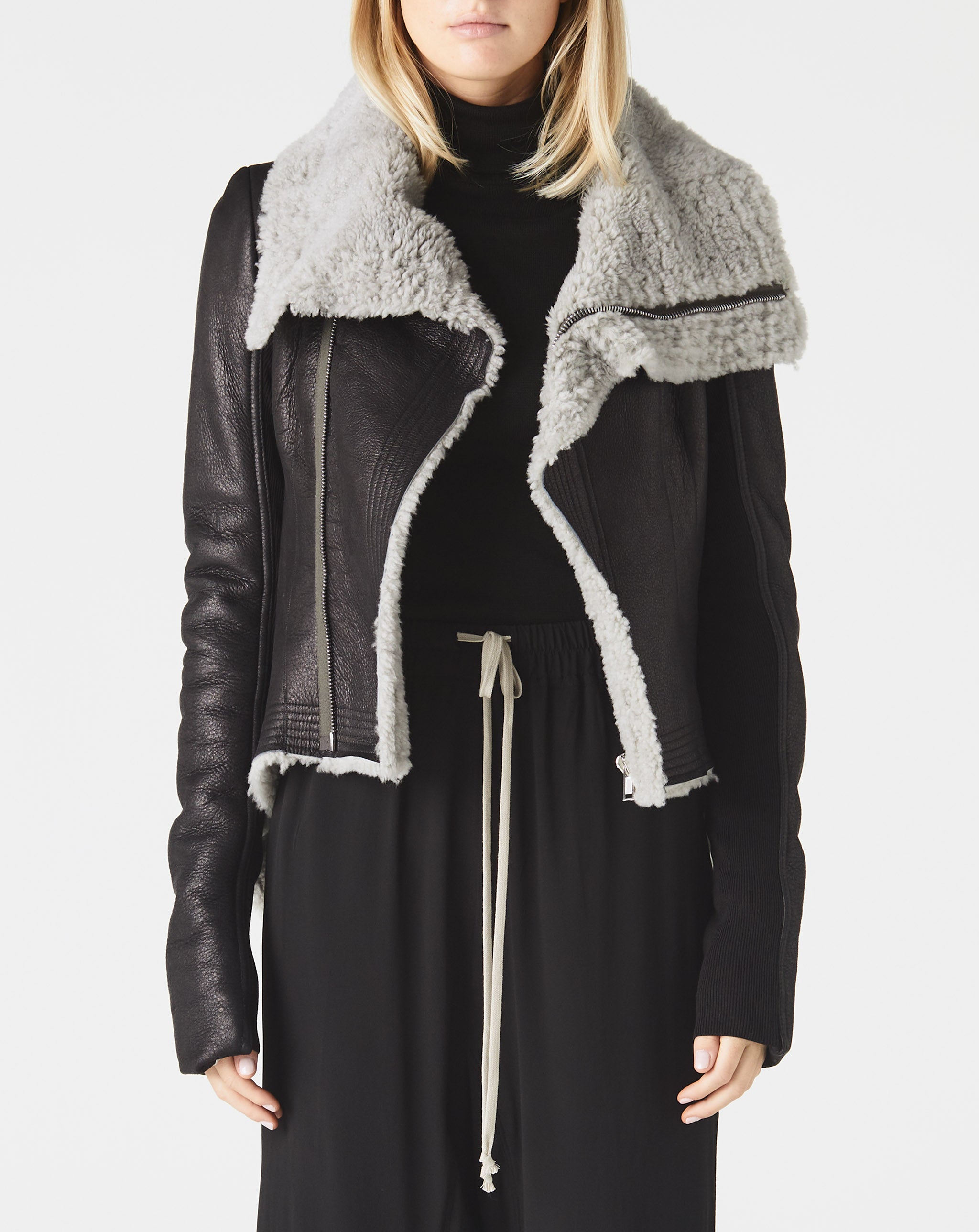 Shearling Peplum Jacket