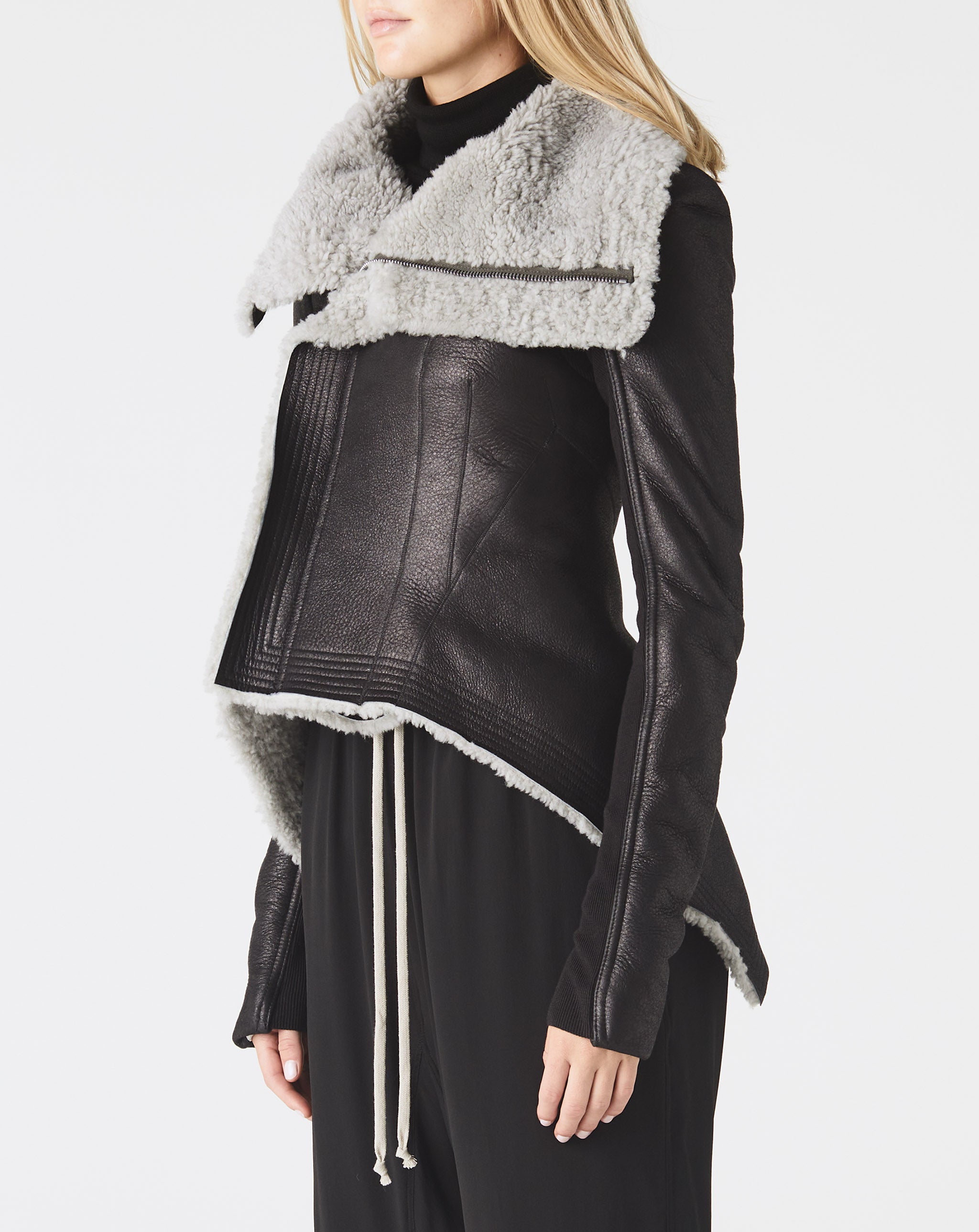Shearling Peplum Jacket