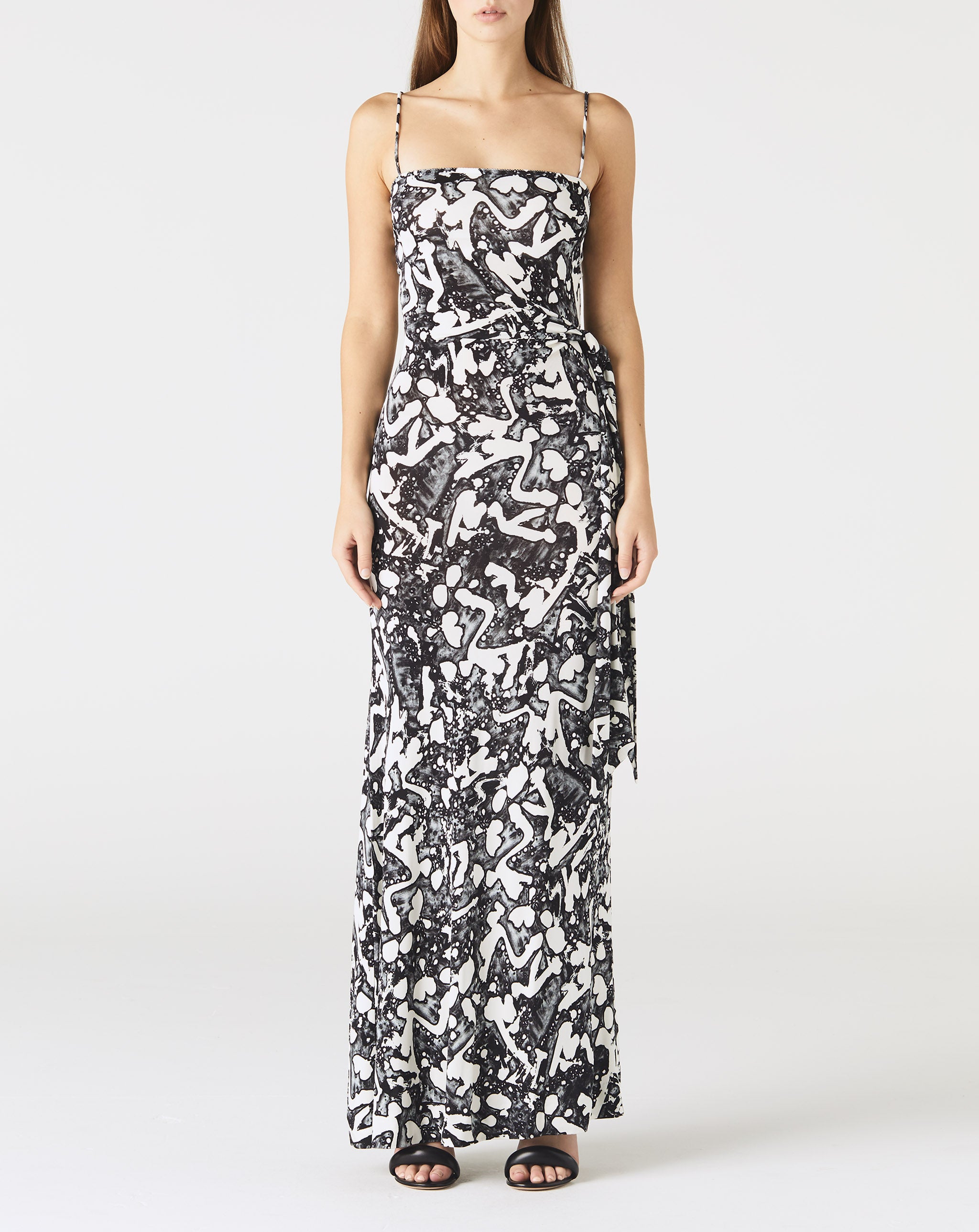 Stella By Stella Swan Print Fluid Long Dress