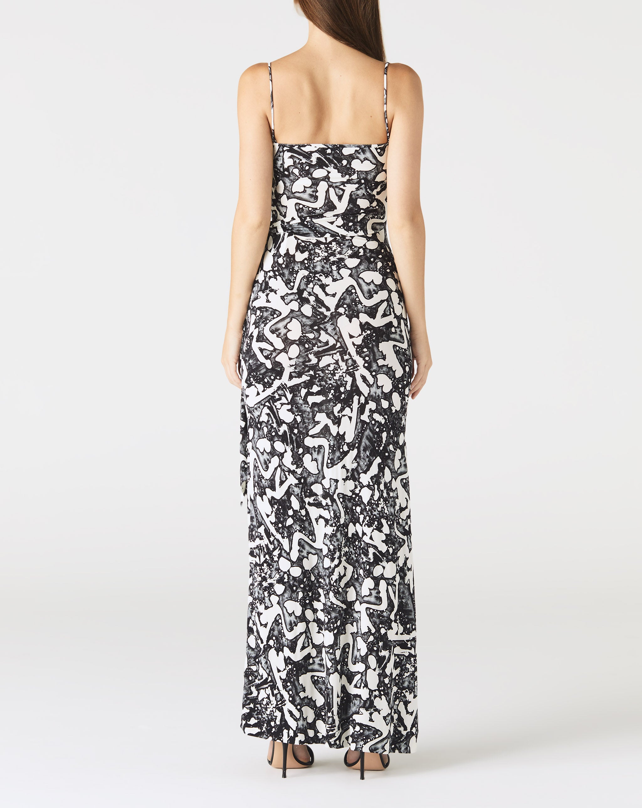 Stella By Stella Swan Print Fluid Long Dress