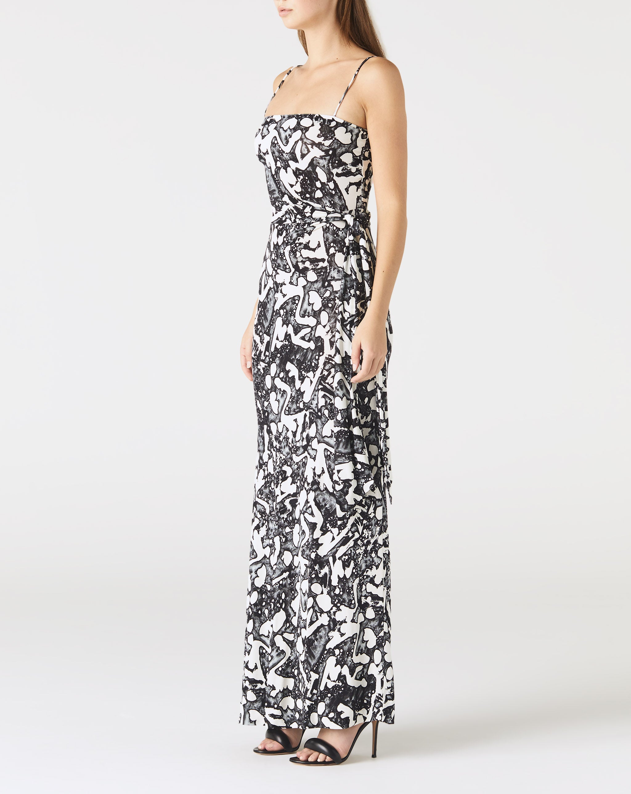 Stella By Stella Swan Print Fluid Long Dress