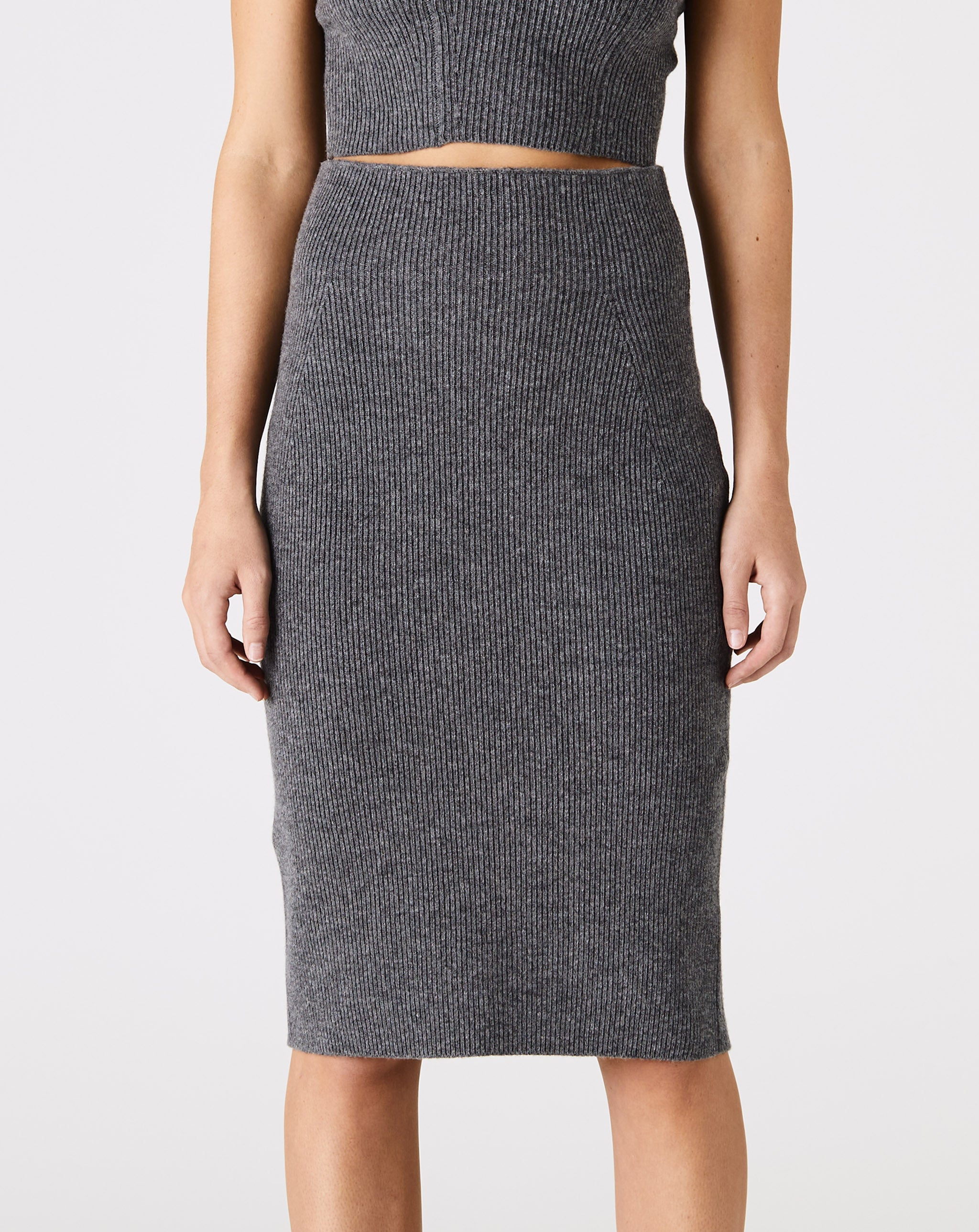 Corset Cut Wool Knit Skirt