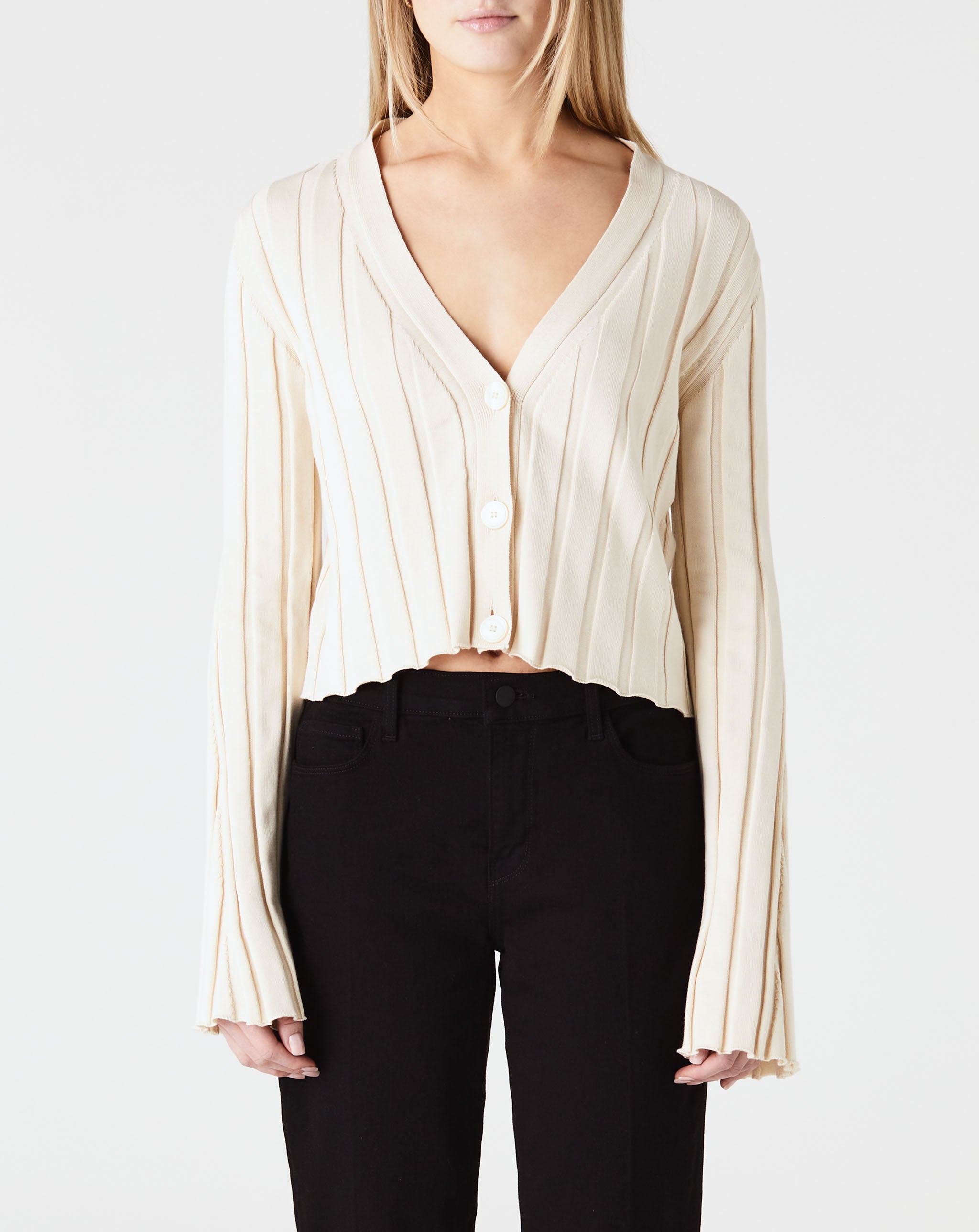 Elevated Cotton Wide Ribs Knit Cardigan