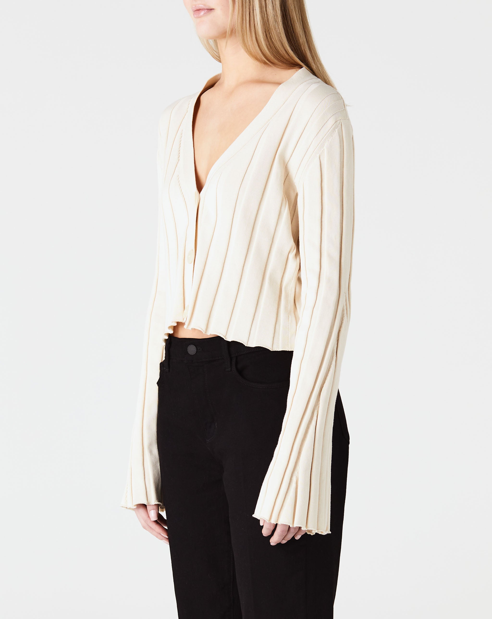 Elevated Cotton Wide Ribs Knit Cardigan