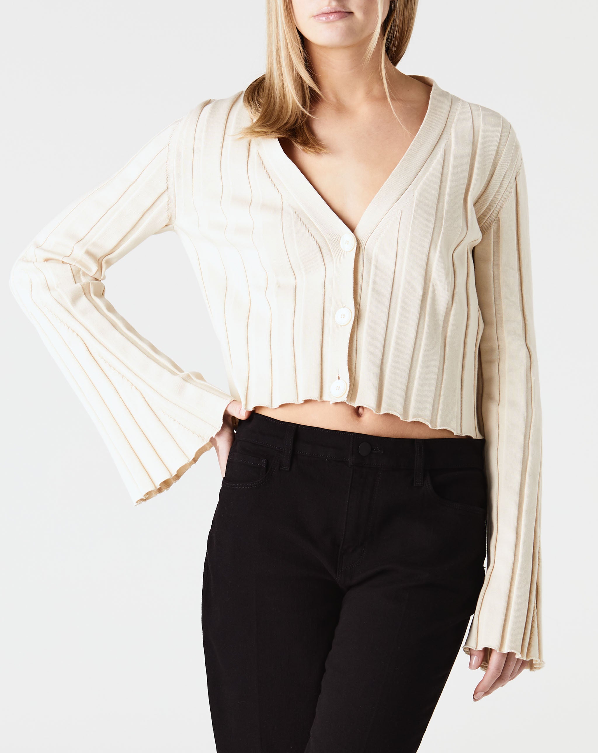 Elevated Cotton Wide Ribs Knit Cardigan