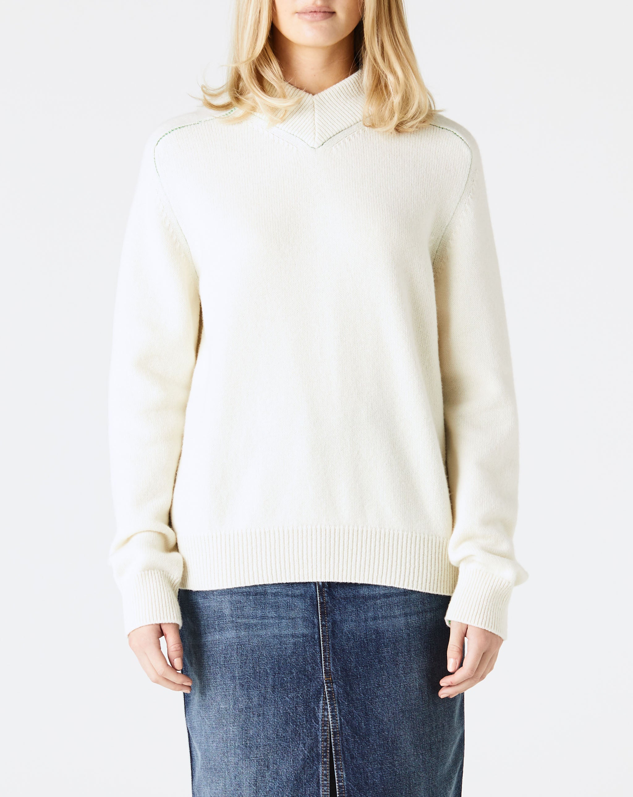 High V Mock Neck Sweater