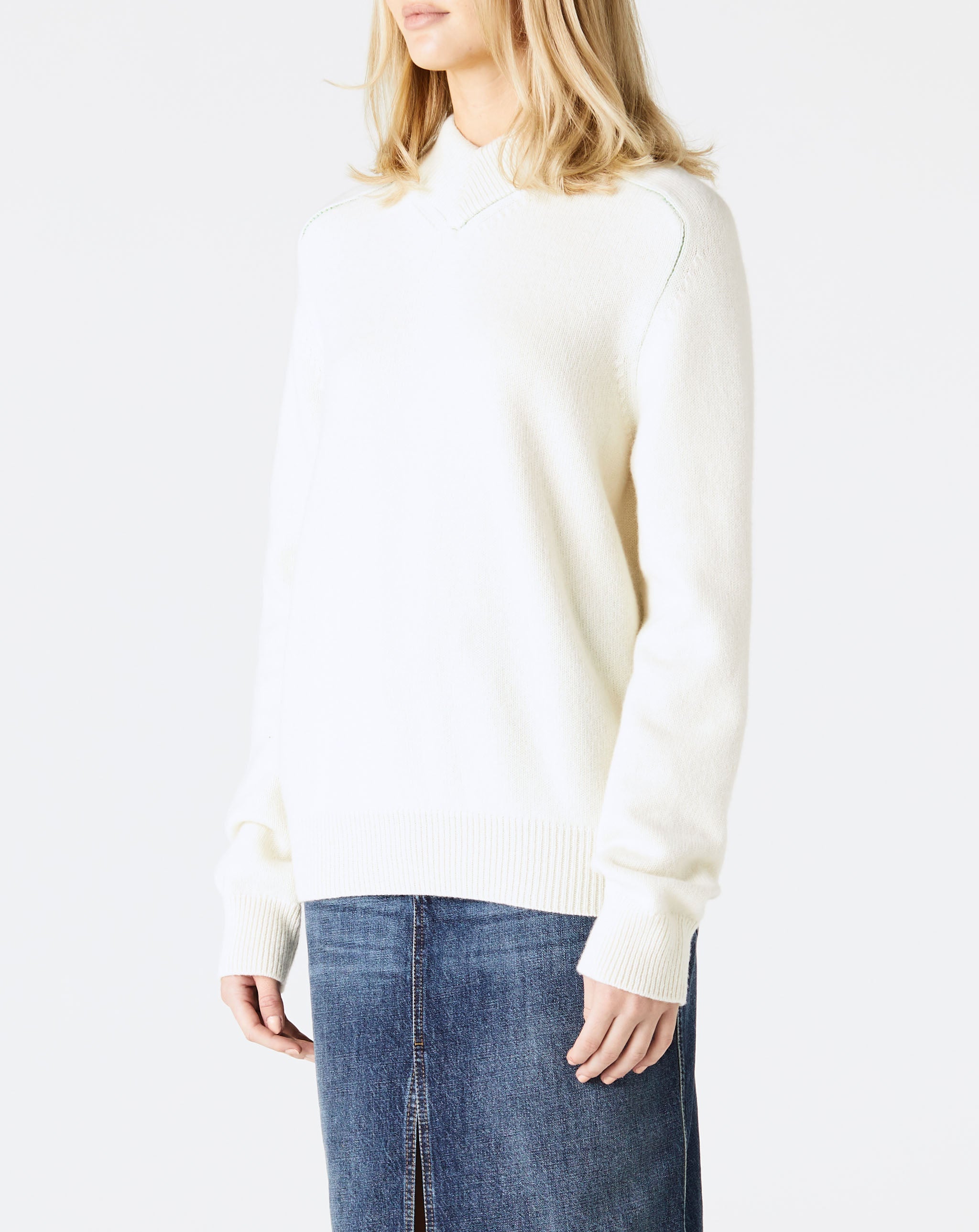 High V Mock Neck Sweater