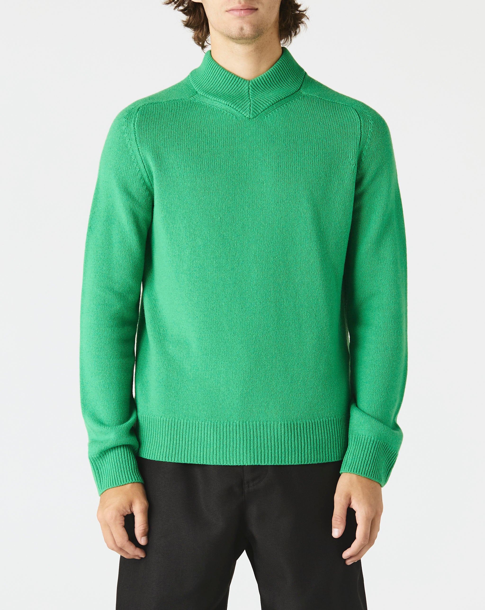 High Mock V-Neck