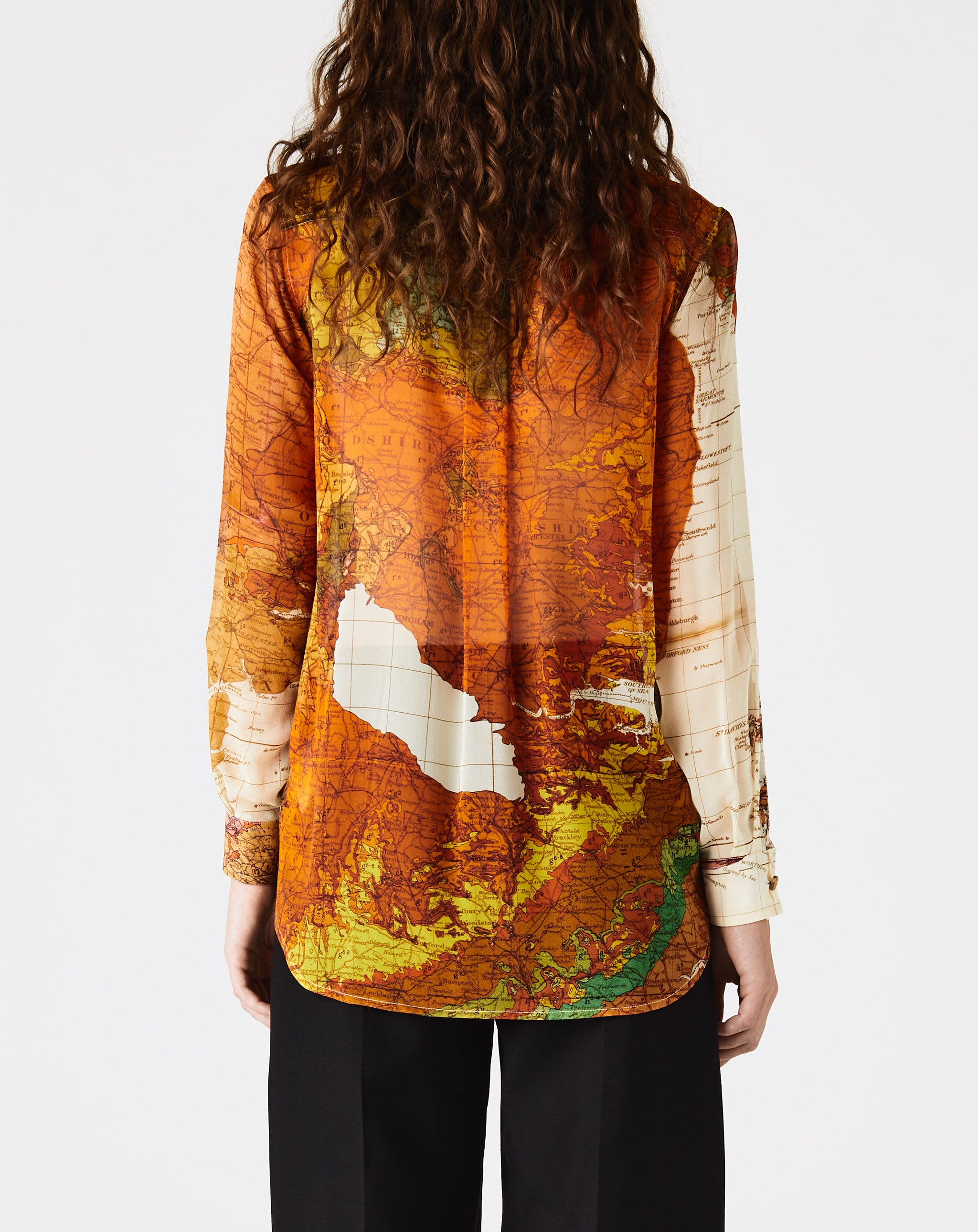 Edie Long Sleeve Map Blouse