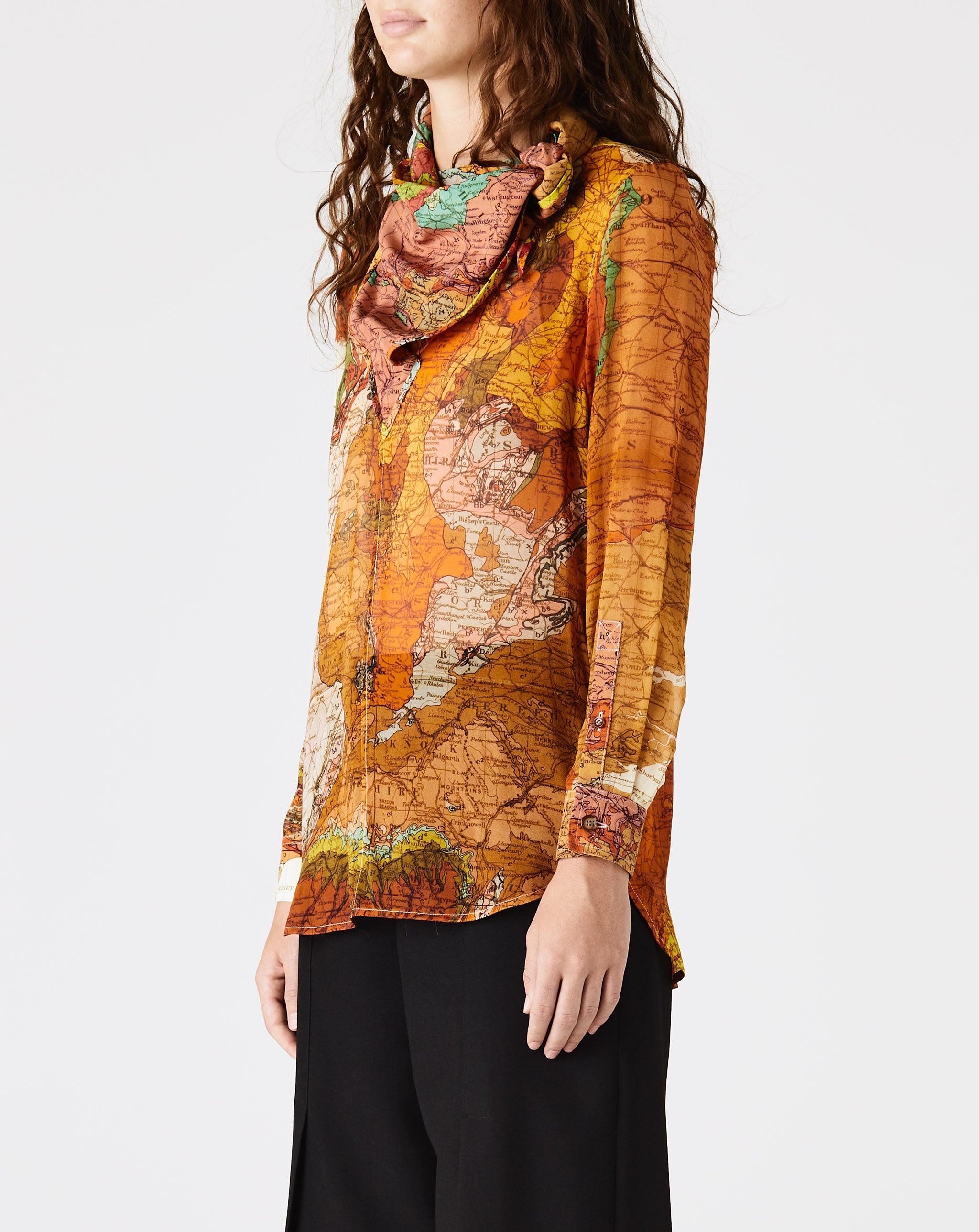 Edie Long Sleeve Map Blouse