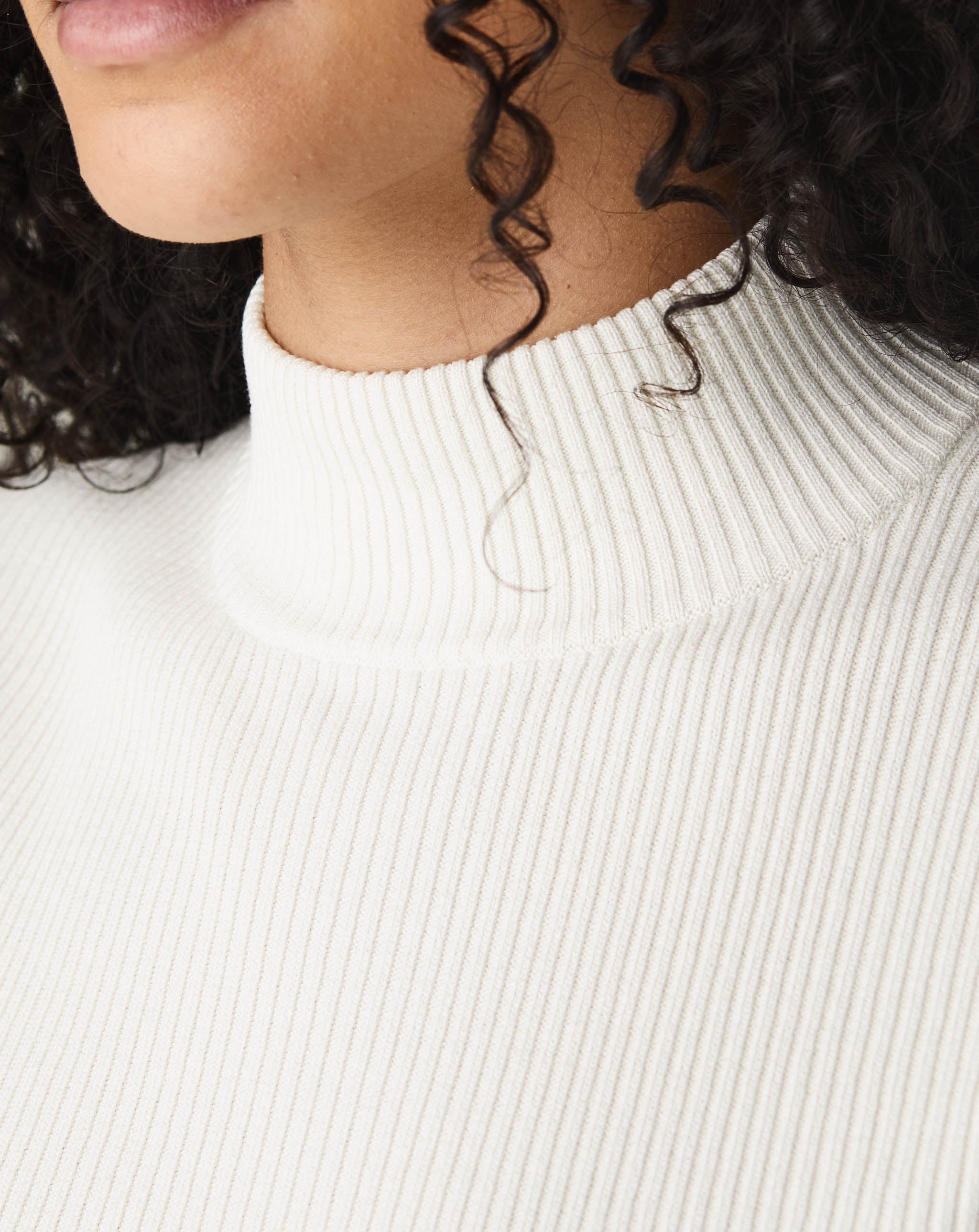 Daisy Mock Neck Short Sleeve Sweater