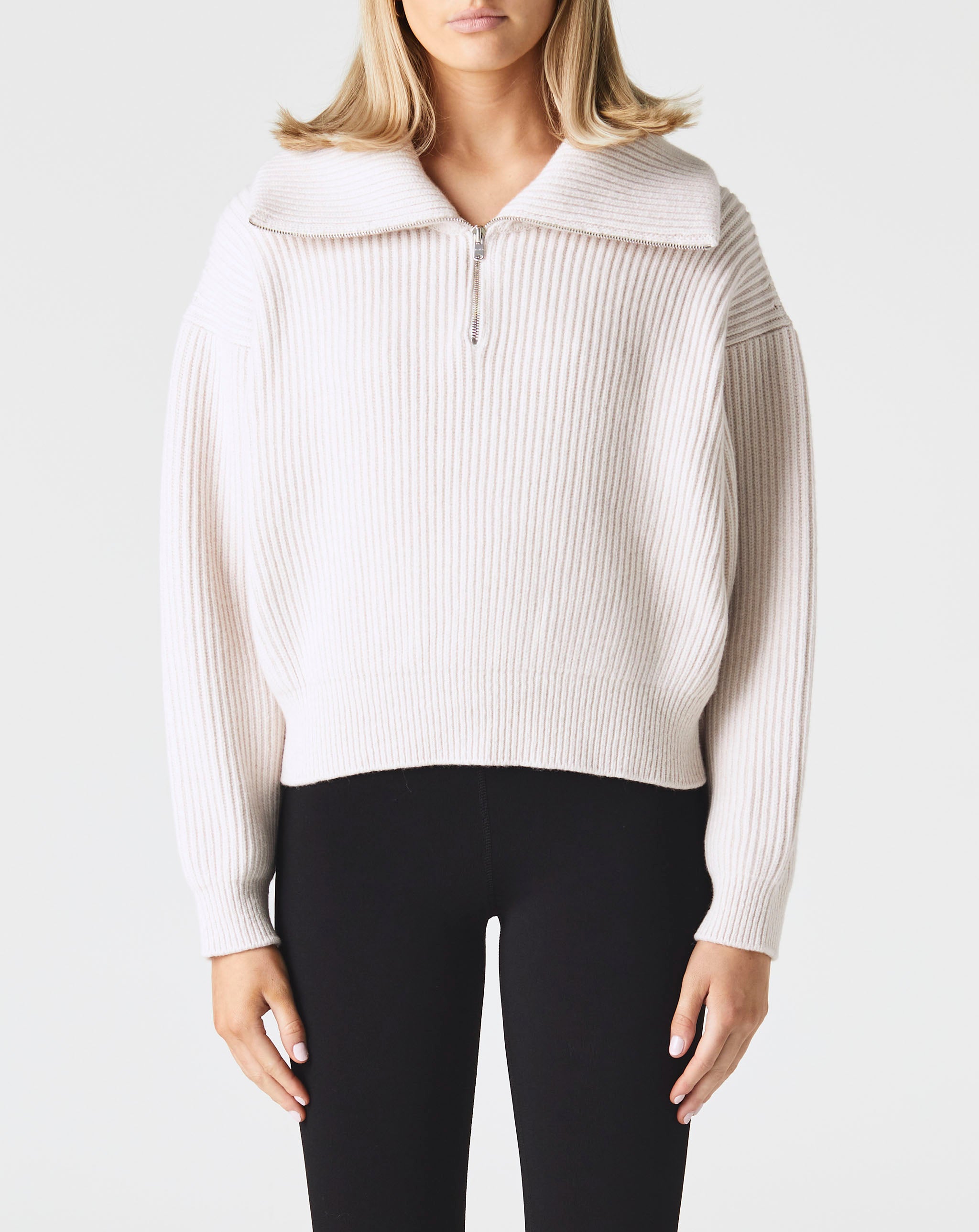 Maille Cote Anglaise Pull Col Zippe