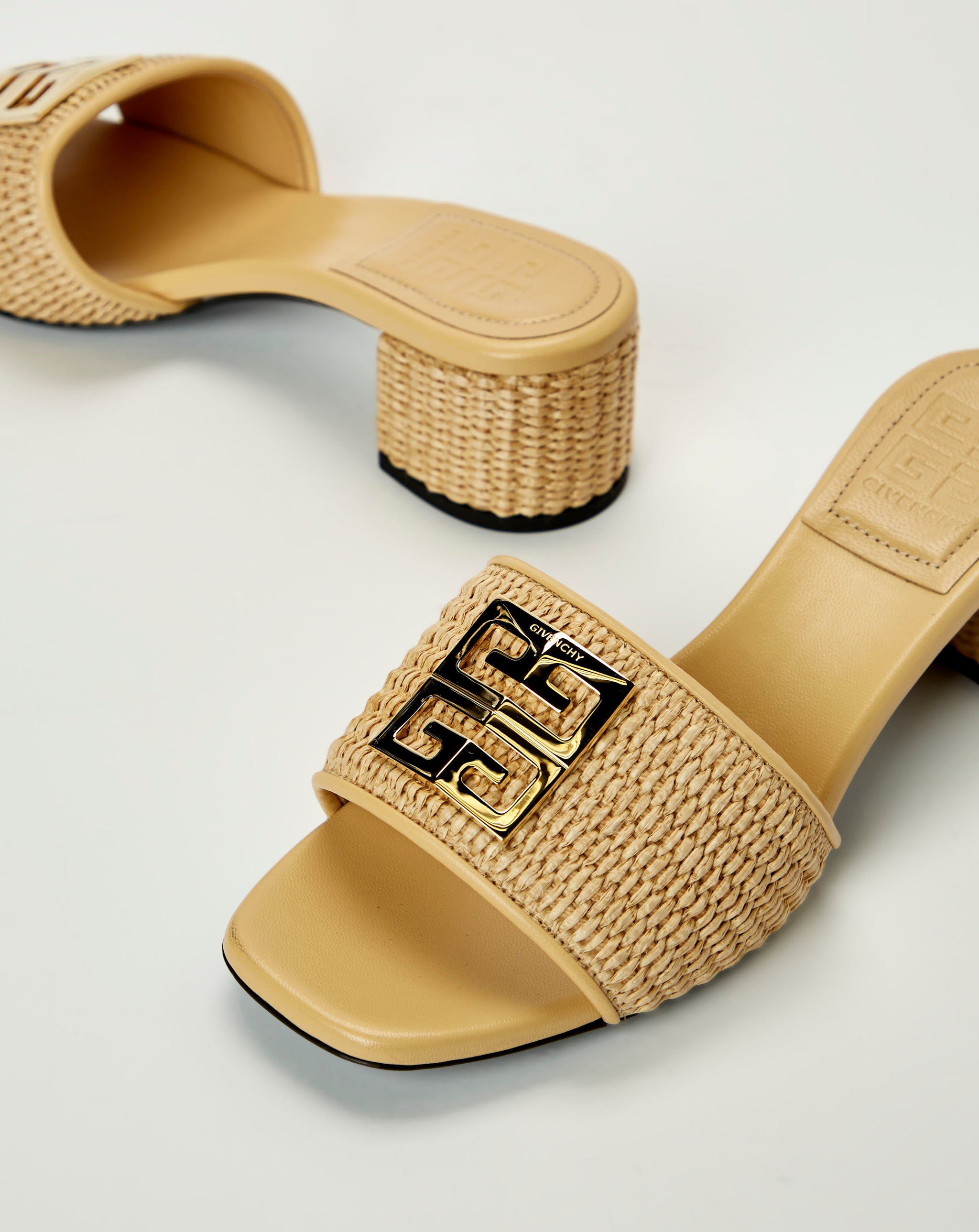4G Raffia 45 Block Heel