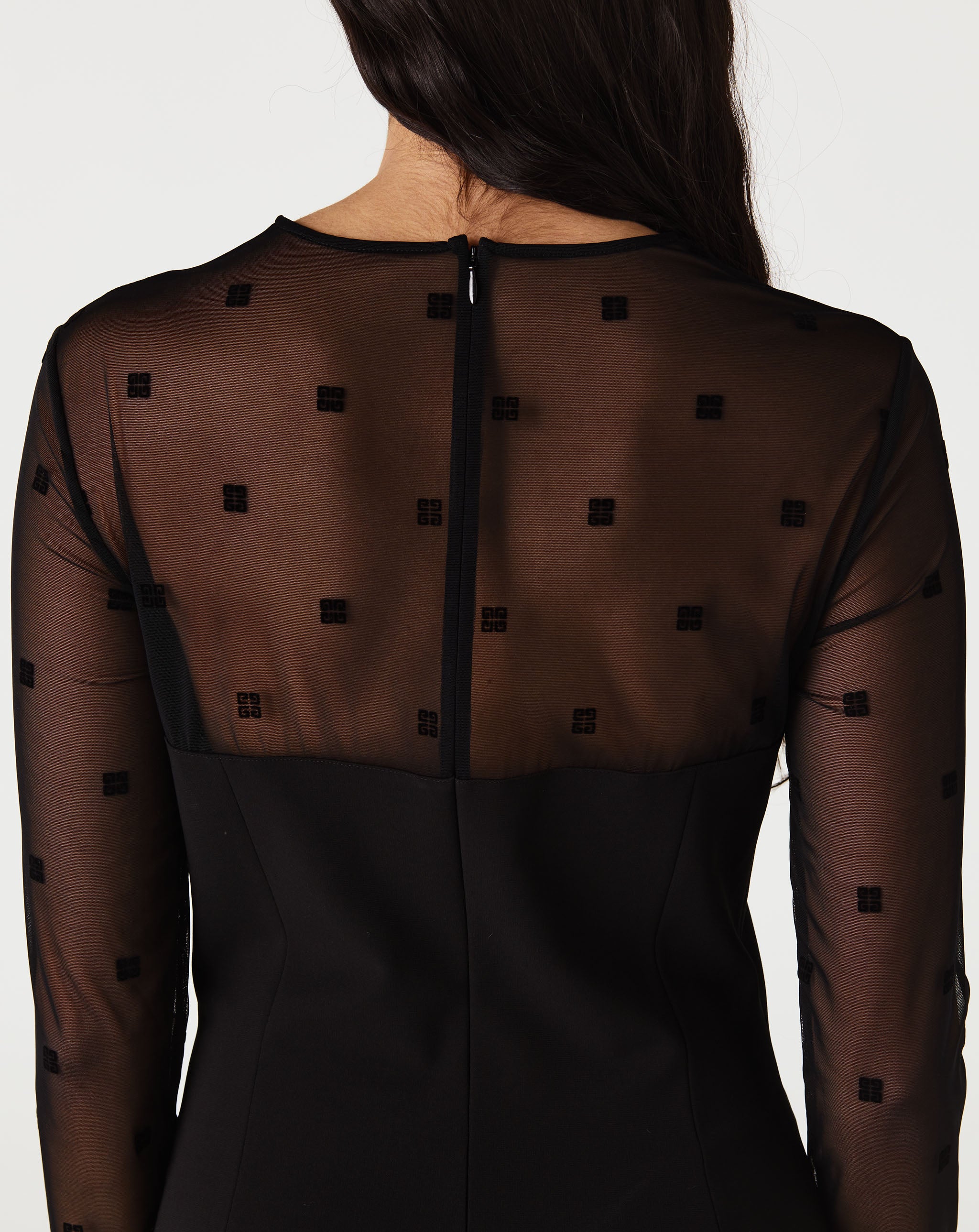 Long Sleeve Sheer Cut Out Dress