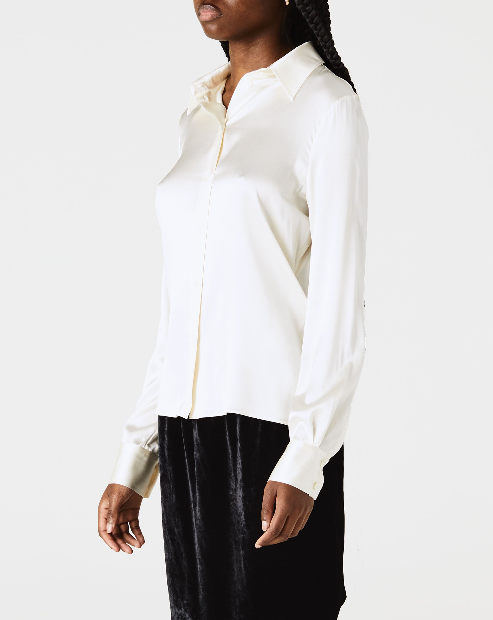Silk Satin Fitted Shirt