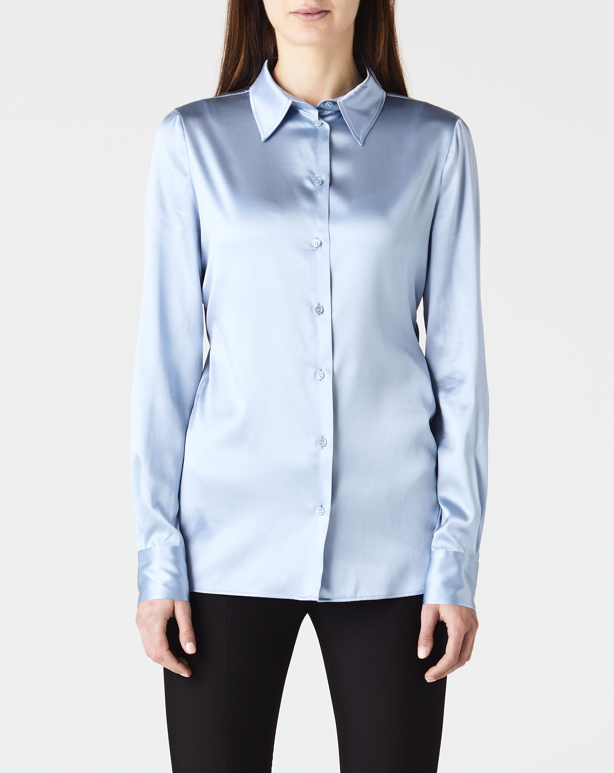 Stretch Silk Satin Classic Shirt